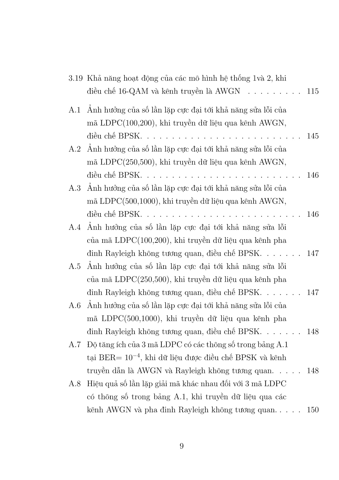 Luận án Nghiên cứu xây dựng mã sửa sai có ma trận kiểm tra mật độ thấp trong truyền dẫn số trang 9