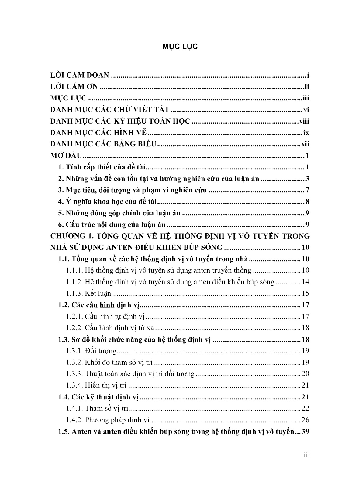 Luận án Nghiên cứu phát triển hệ thống định vị vô tuyến trong nhà sử dụng anten điều khiển búp sóng trang 5