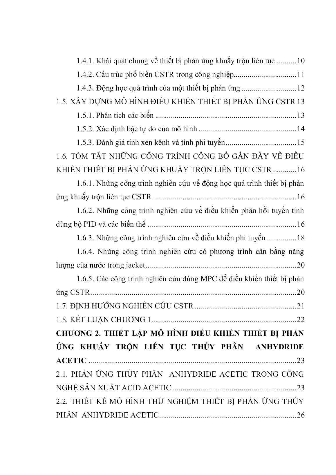 Luận án Ứng dụng điều khiển dự báo phi tuyến cho thiết bị phản ứng khuấy trộn liên tục trang 4