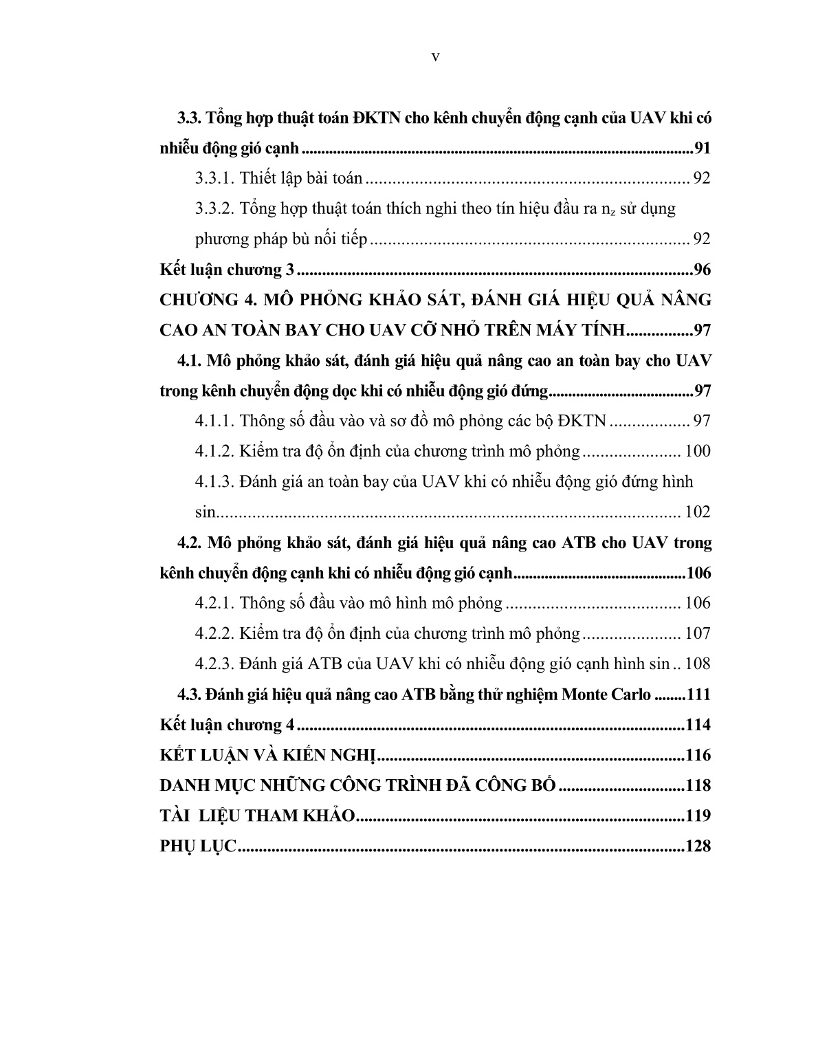 Luận án Tổng hợp bộ điều khiển thích nghi đảm bảo an toàn bay cho uav cỡ nhỏ trong điều kiện có nhiễu động gió trang 7