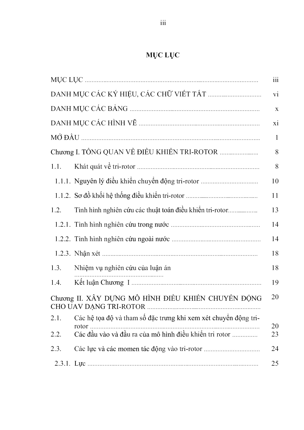Luận án Xây dựng thuật toán ổn định và điều khiển UAV dạng Tri-rotor khối lượng nhỏ trang 5