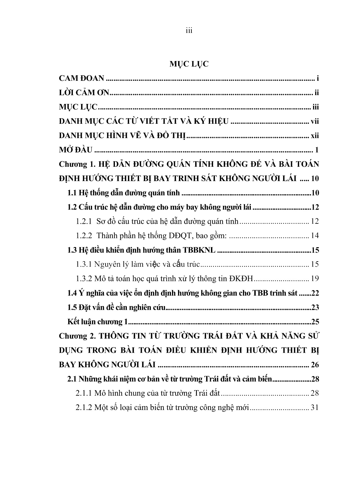 Luận án Nghiên cứu xác định định hướng không gian của thiết bị bay theo các phép đo từ trường trái đất trang 5