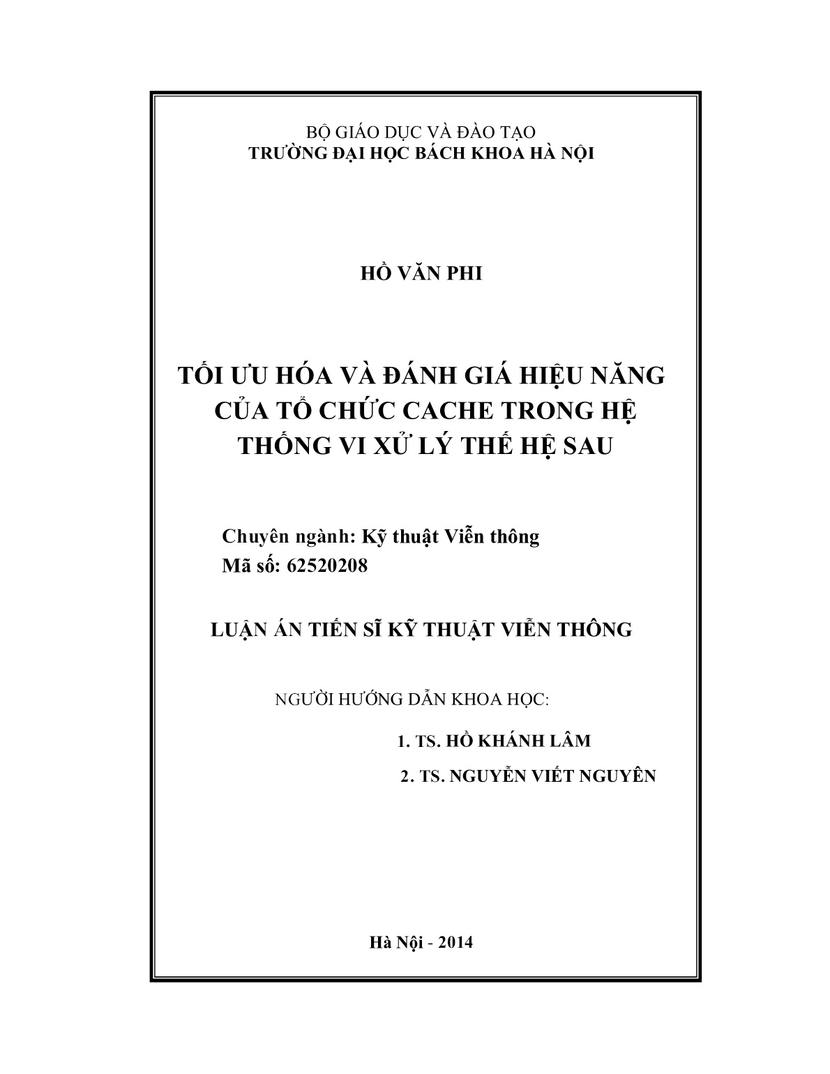 Luận án Tối ưu hóa và đánh giá hiệu năng của tổ chức cache trong hệ thống vi xử lý thế hệ sau trang 2