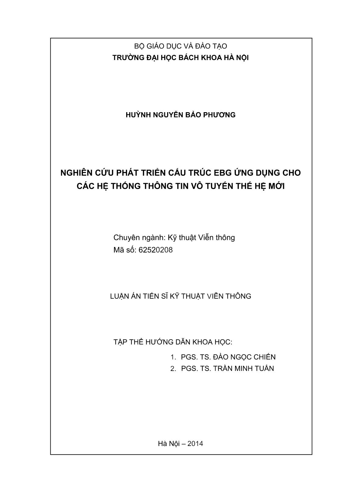 Luận án Nghiên cứu phát triển cấu trúc EBG ứng dụng cho các hệ thống thông tin vô tuyến thế hệ mới trang 2