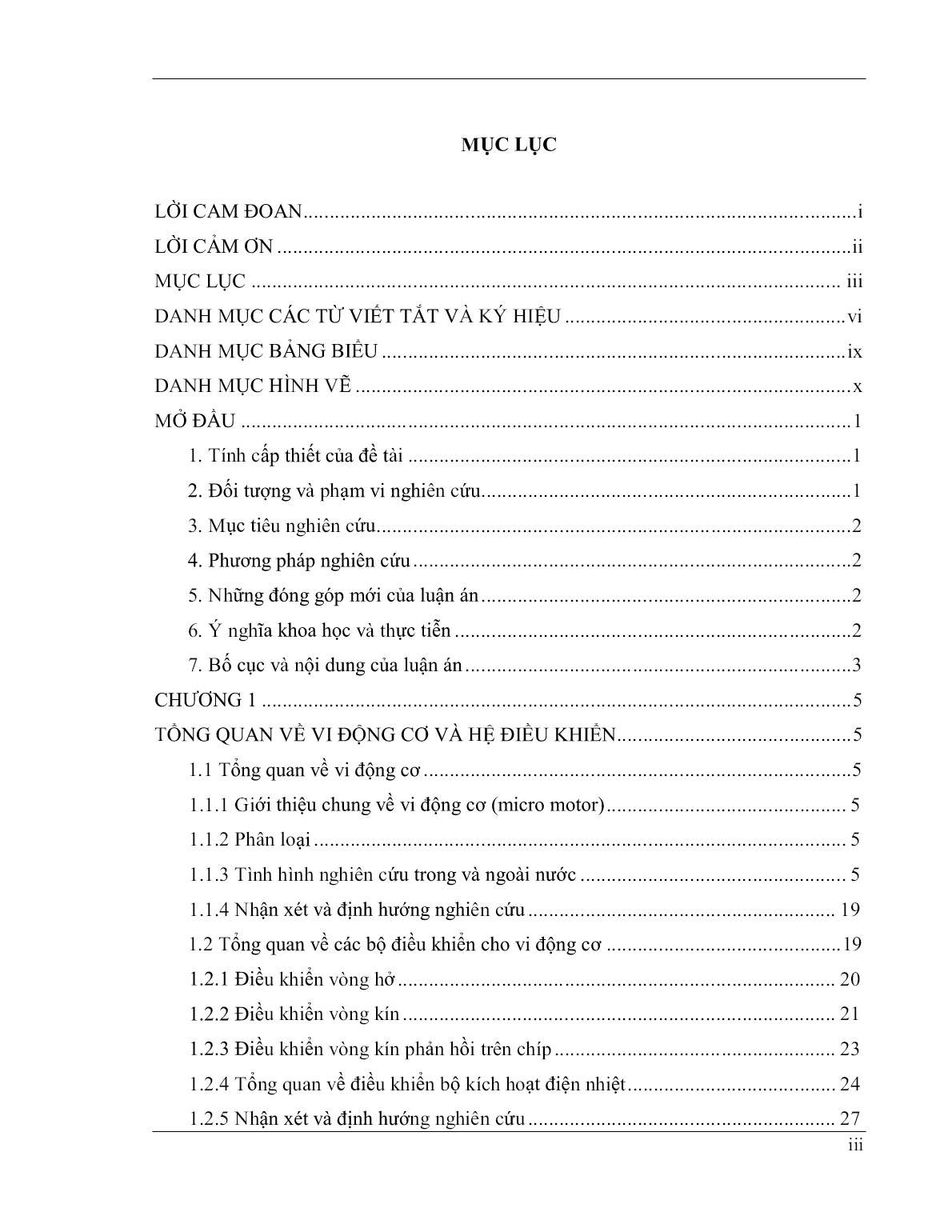 Luận án Nghiên cứu vi động cơ theo nguyên lý điện nhiệt dạng dầm chữ V và hệ điều khiển trang 5
