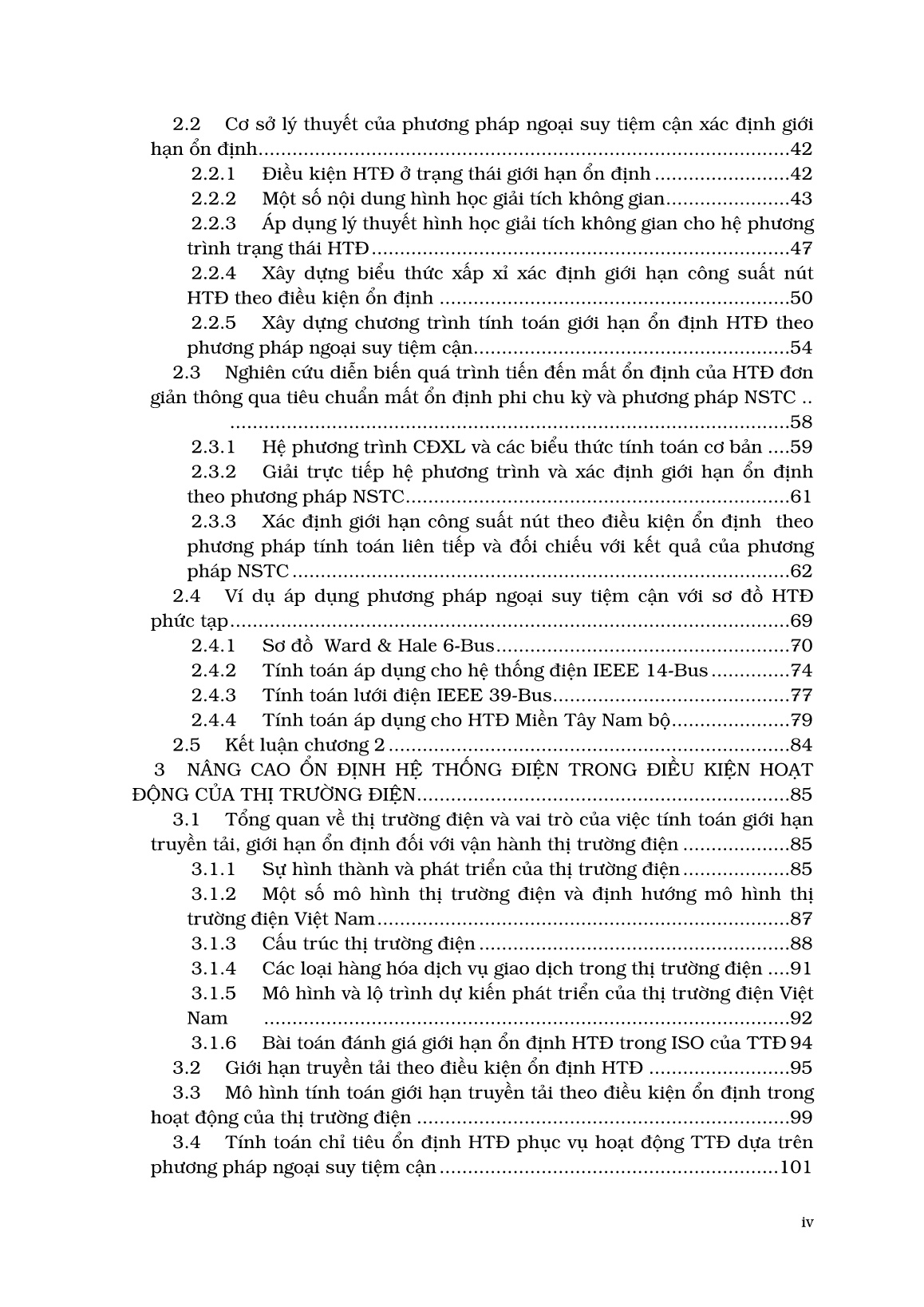 Luận án Nghiên cứu phương pháp xác định giới hạn truyền tải theo điều kiện ổn định hệ thống điện phức tạp, ứng dụng vào hệ thống điện Việt Nam trang 6