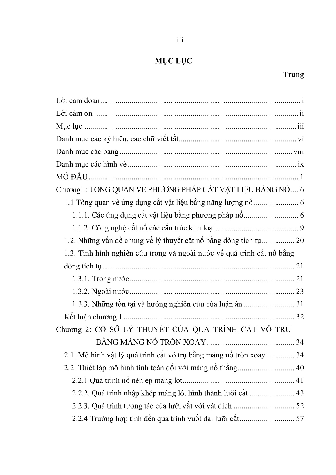 Luận án Nghiên cứu ảnh hưởng của một số tham số kết cấu lượng nổ dạng máng đến khả năng cắt vỏ trụ tròn xoay trang 5