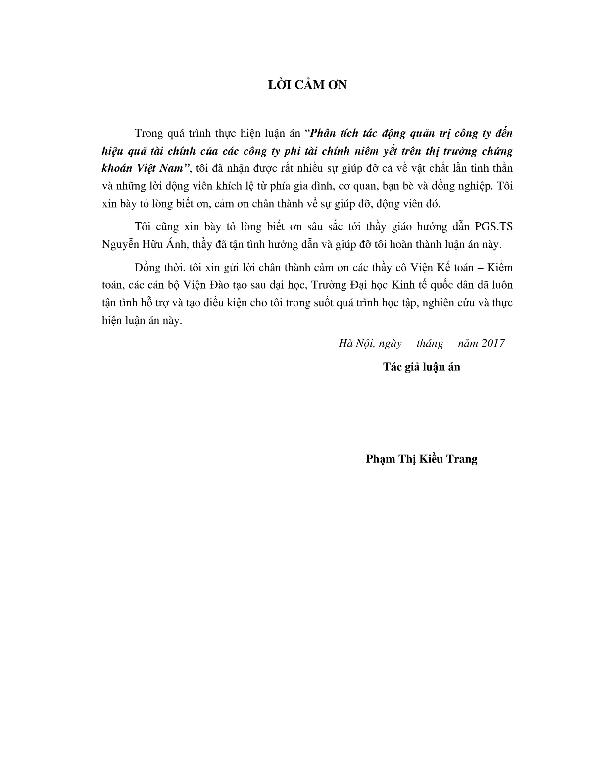 Luận án Phân tích tác động của quản trị công ty tới hiệu quả tài chính của các công ty phi tài chính niêm yết trên thị trường chứng khoán Việt Nam trang 3