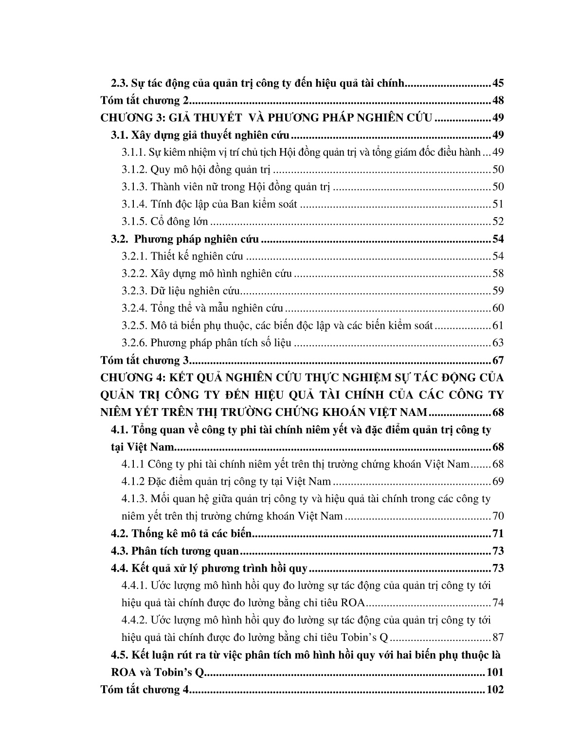 Luận án Phân tích tác động của quản trị công ty tới hiệu quả tài chính của các công ty phi tài chính niêm yết trên thị trường chứng khoán Việt Nam trang 5
