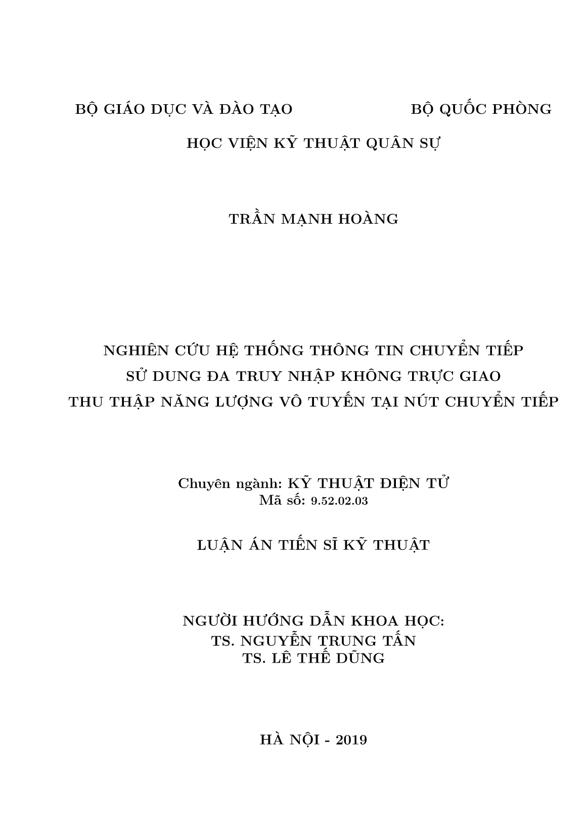 Luận án Nghiên cứu hệ thống thông tin chuyển tiếp sử dụng đa truy nhập không trực giao thu thập năng lượng vô tuyến tại nút chuyển tiếp trang 2