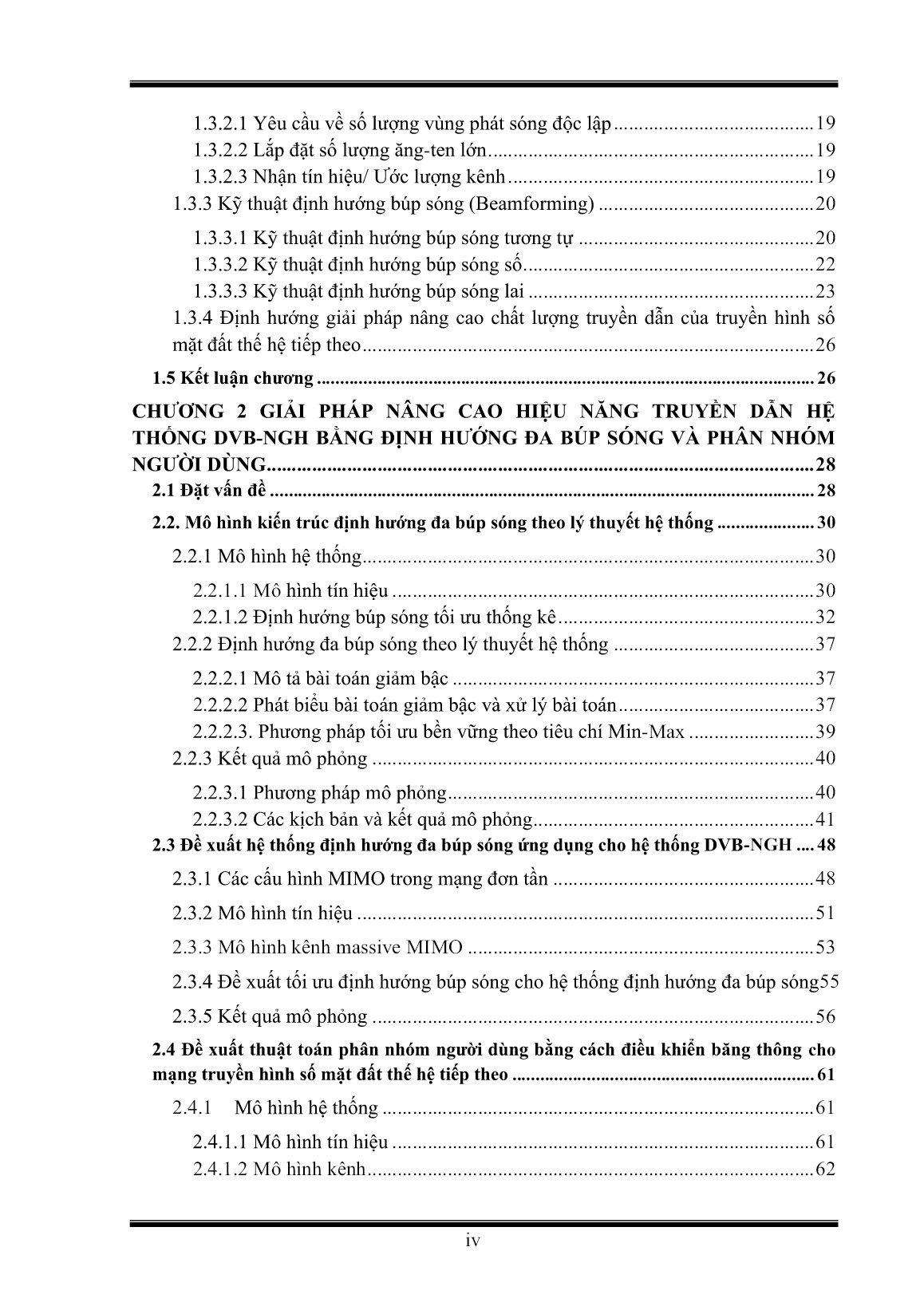 Luận án Giải pháp nâng cao hiệu năng và cải thiện dung lượng hệ thống truyền hình số mặt đất thế hệ tiếp theo trang 6