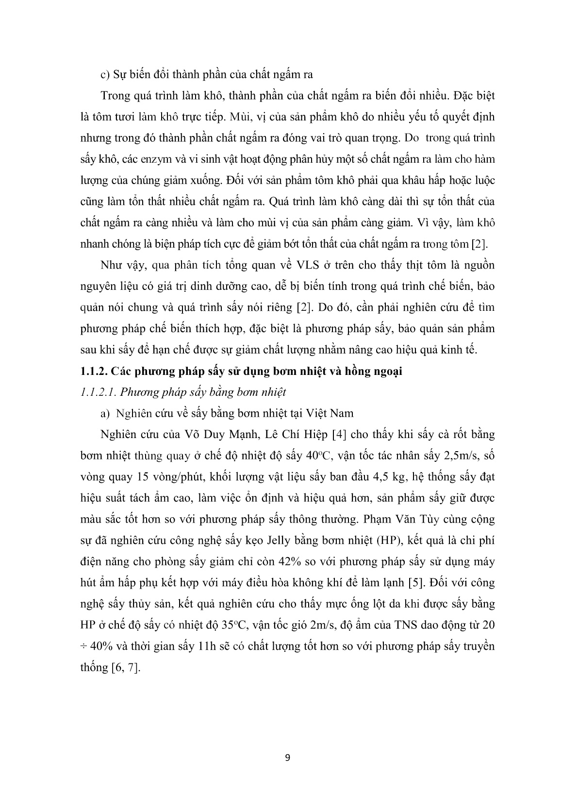 Luận án Nghiên cứu quá trình truyền nhiệt, truyền chất và xác định chế độ sấy tôm thẻ chân trắng Việt Nam bằng bơm nhiệt kết hợp với hồng ngoại trang 9