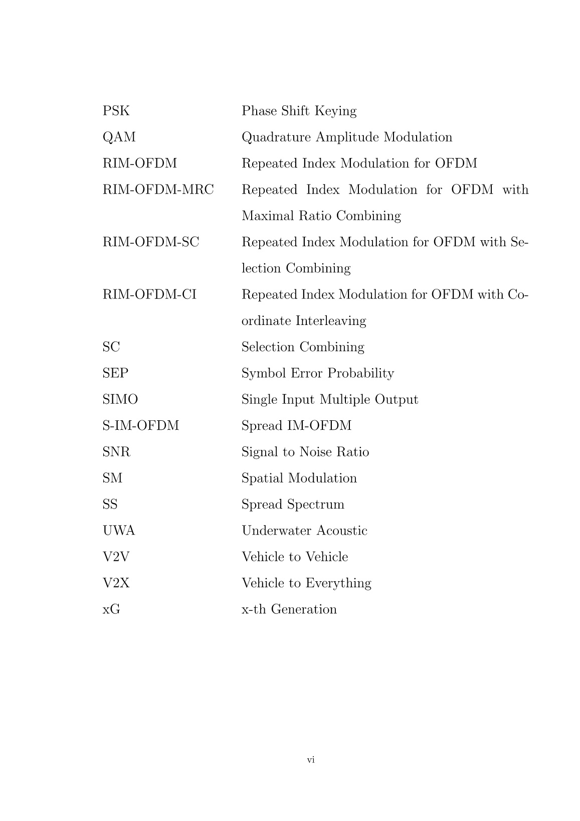 Luận án Repeated Index Modulation for OFDM Systems trang 10