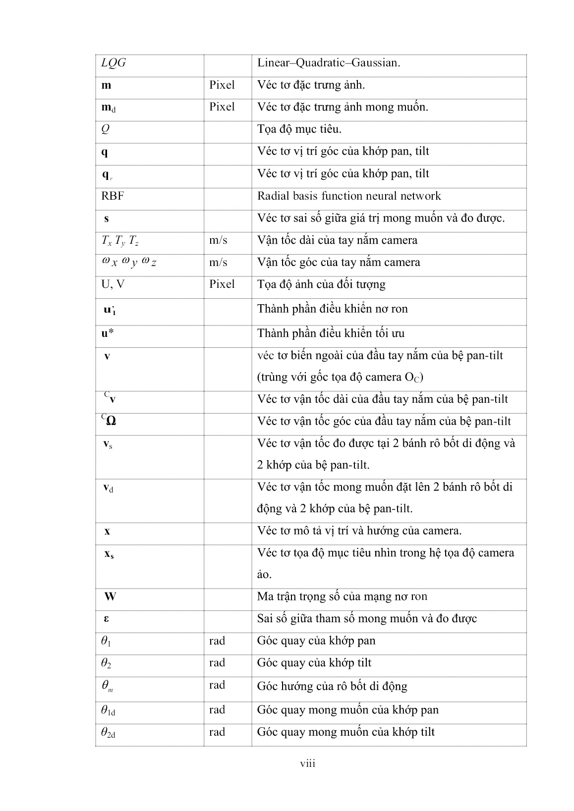 Luận án Nghiên cứu điều khiển rô bốt tay máy di động bám mục tiêu trên cơ sở sử dụng thông tin hình ảnh trang 10