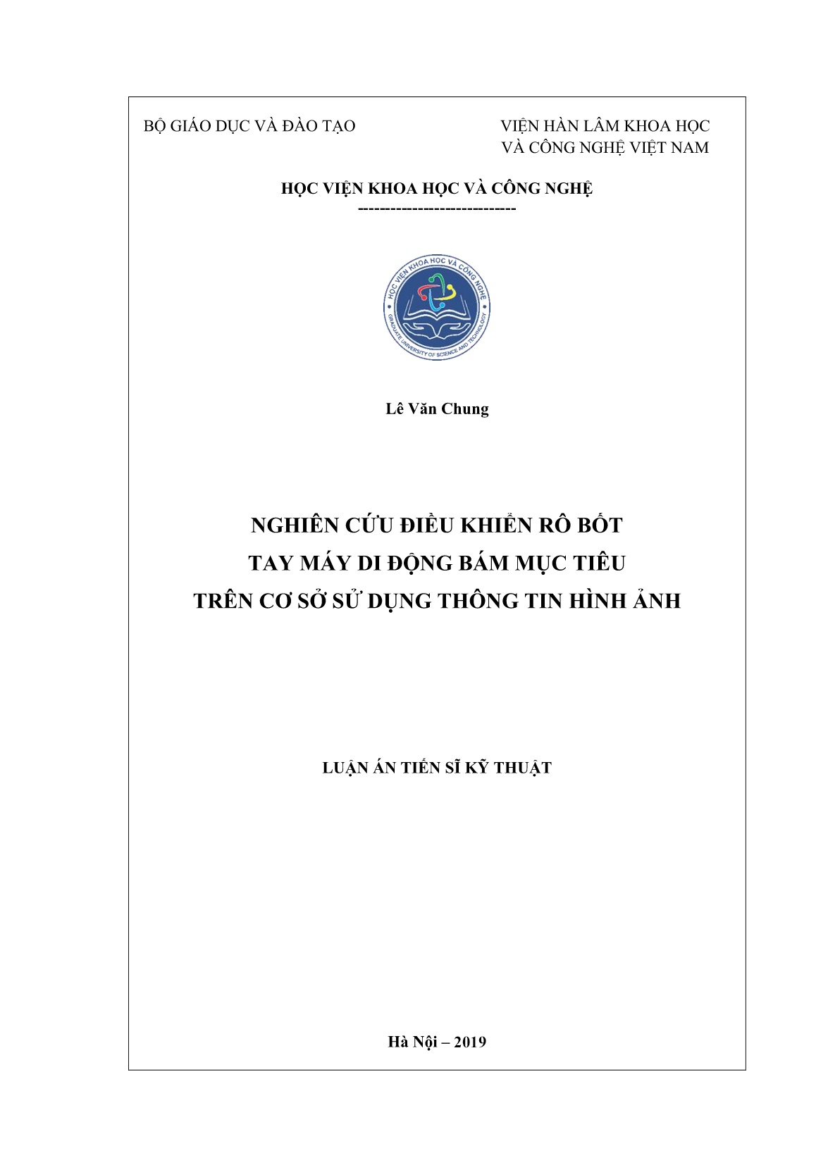 Luận án Nghiên cứu điều khiển rô bốt tay máy di động bám mục tiêu trên cơ sở sử dụng thông tin hình ảnh trang 1