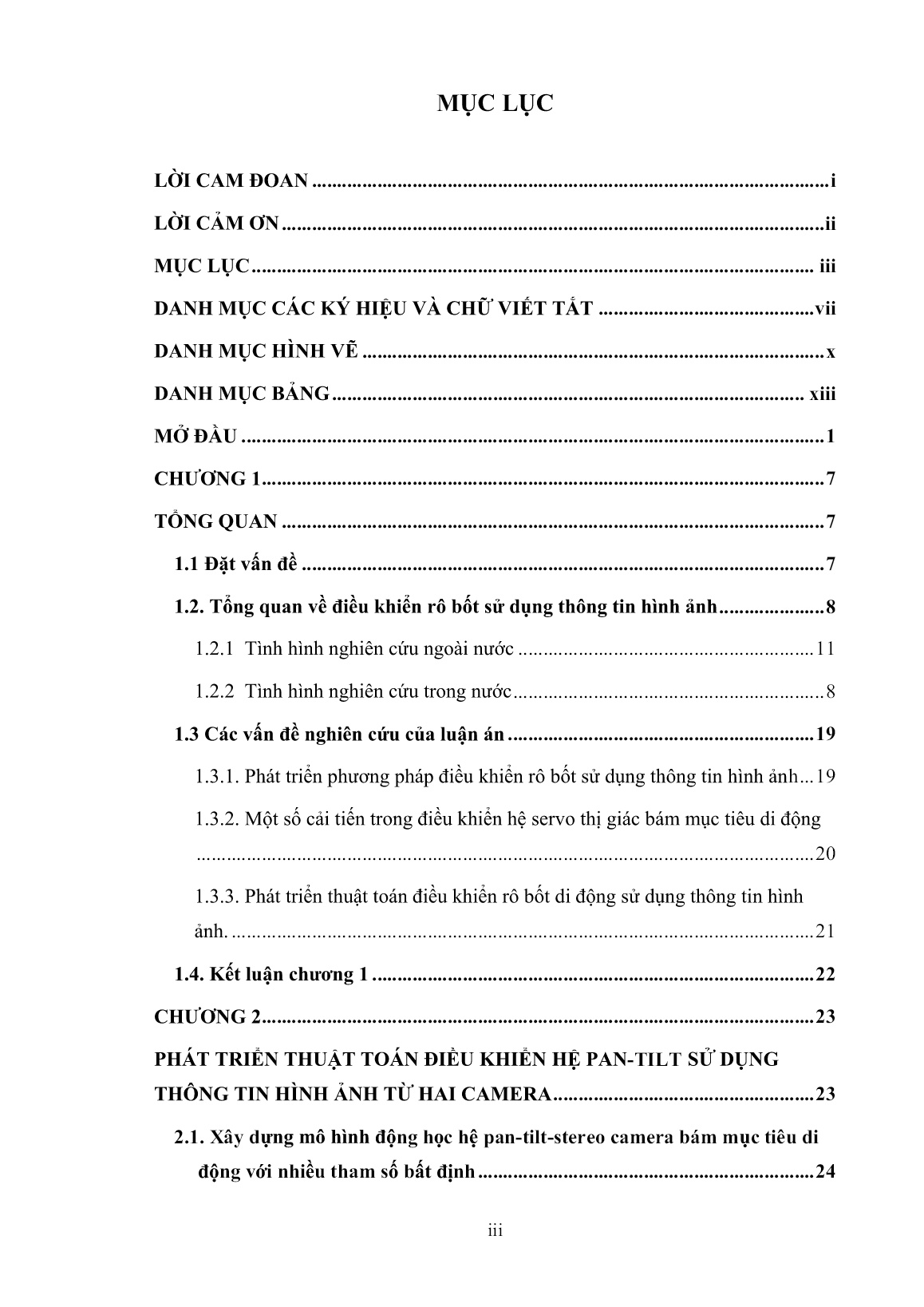 Luận án Nghiên cứu điều khiển rô bốt tay máy di động bám mục tiêu trên cơ sở sử dụng thông tin hình ảnh trang 5