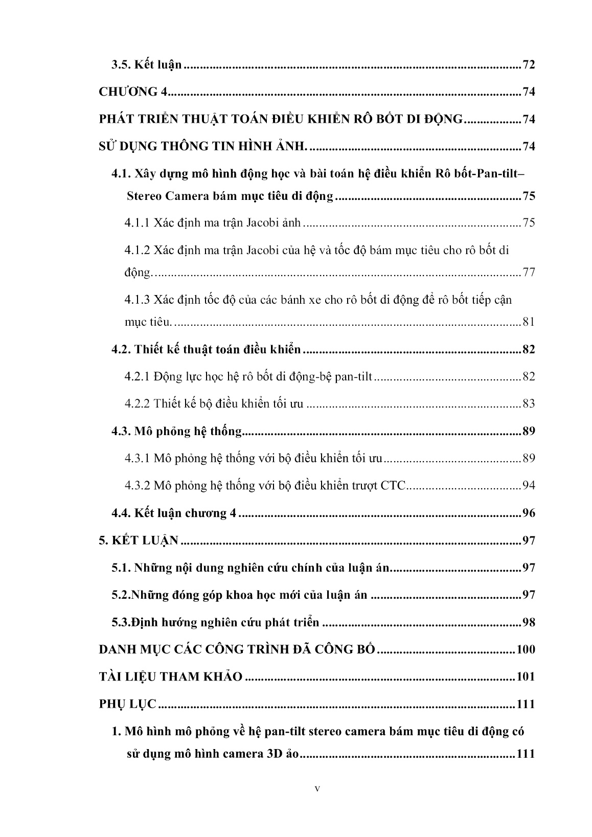 Luận án Nghiên cứu điều khiển rô bốt tay máy di động bám mục tiêu trên cơ sở sử dụng thông tin hình ảnh trang 7