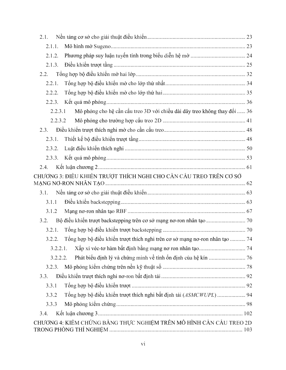 Luận án Điều khiển thích nghi cho hệ thống cần cẩu treo có tính đến yếu tố bất định trang 6