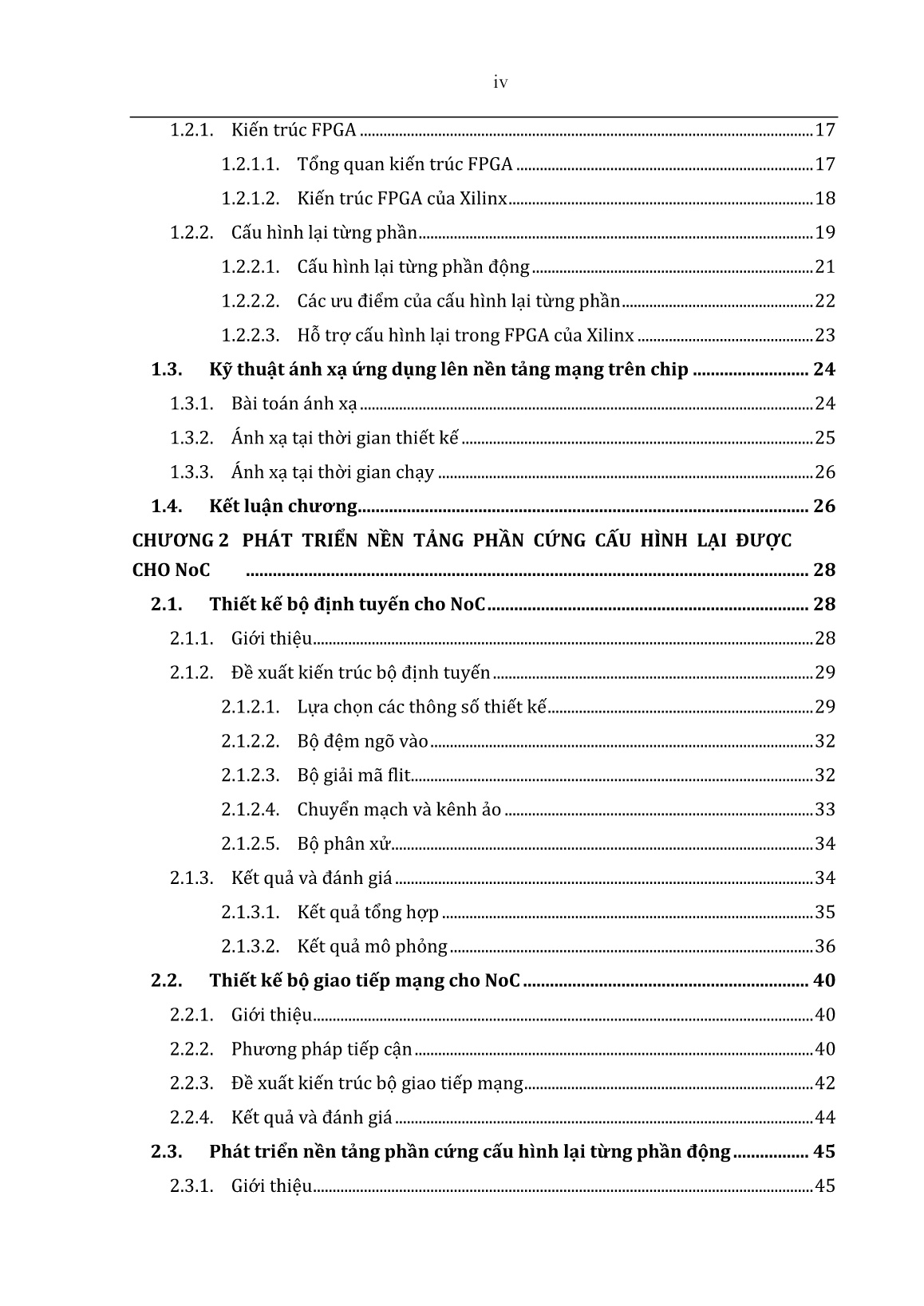 Luận án Nghiên cứu NoC cấu hình lại được trên FPGA và phát triển thuật toán ánh xạ động ứng dụng trên nền tảng NoC trang 6