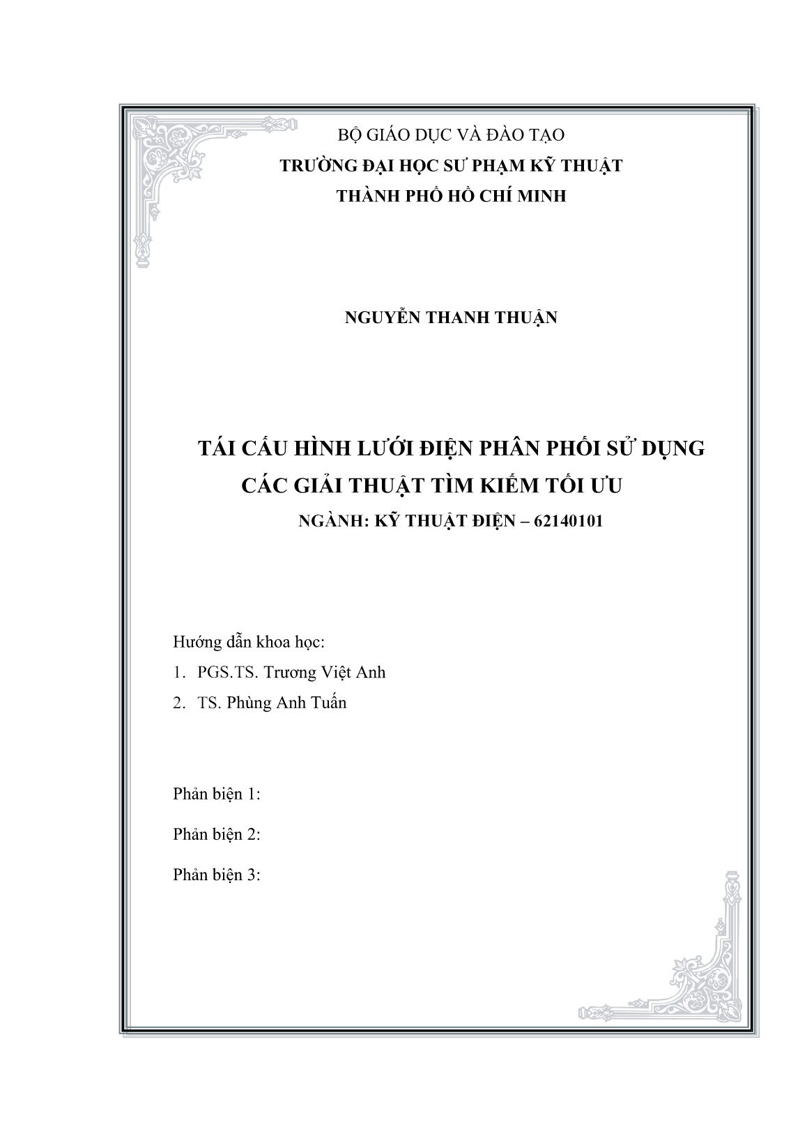 Luận án Tái cấu hình lưới điện phân phối sử dụng các giải thuật tìm kiếm tối ưu trang 1