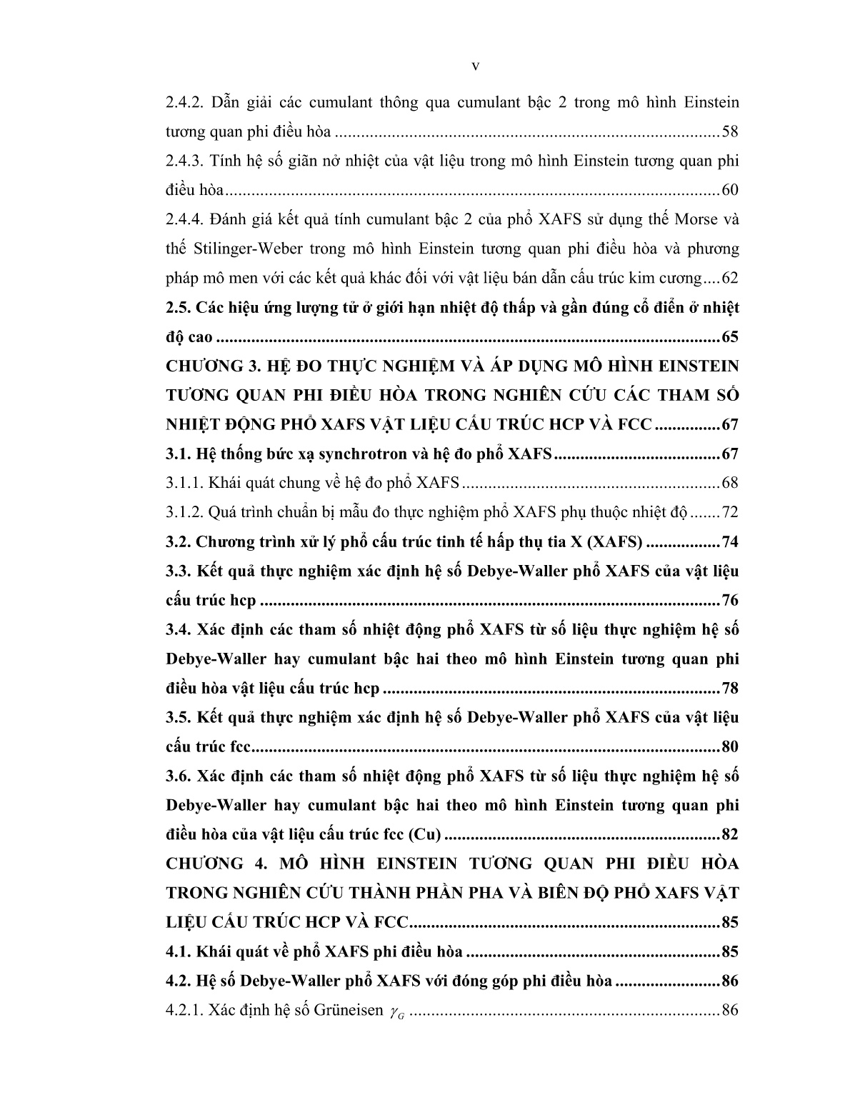 Luận án Nghiên cứu các tham số nhiệt động và các cumulant của một số vật liệu trong phương pháp XAFS phi điều hòa trang 5