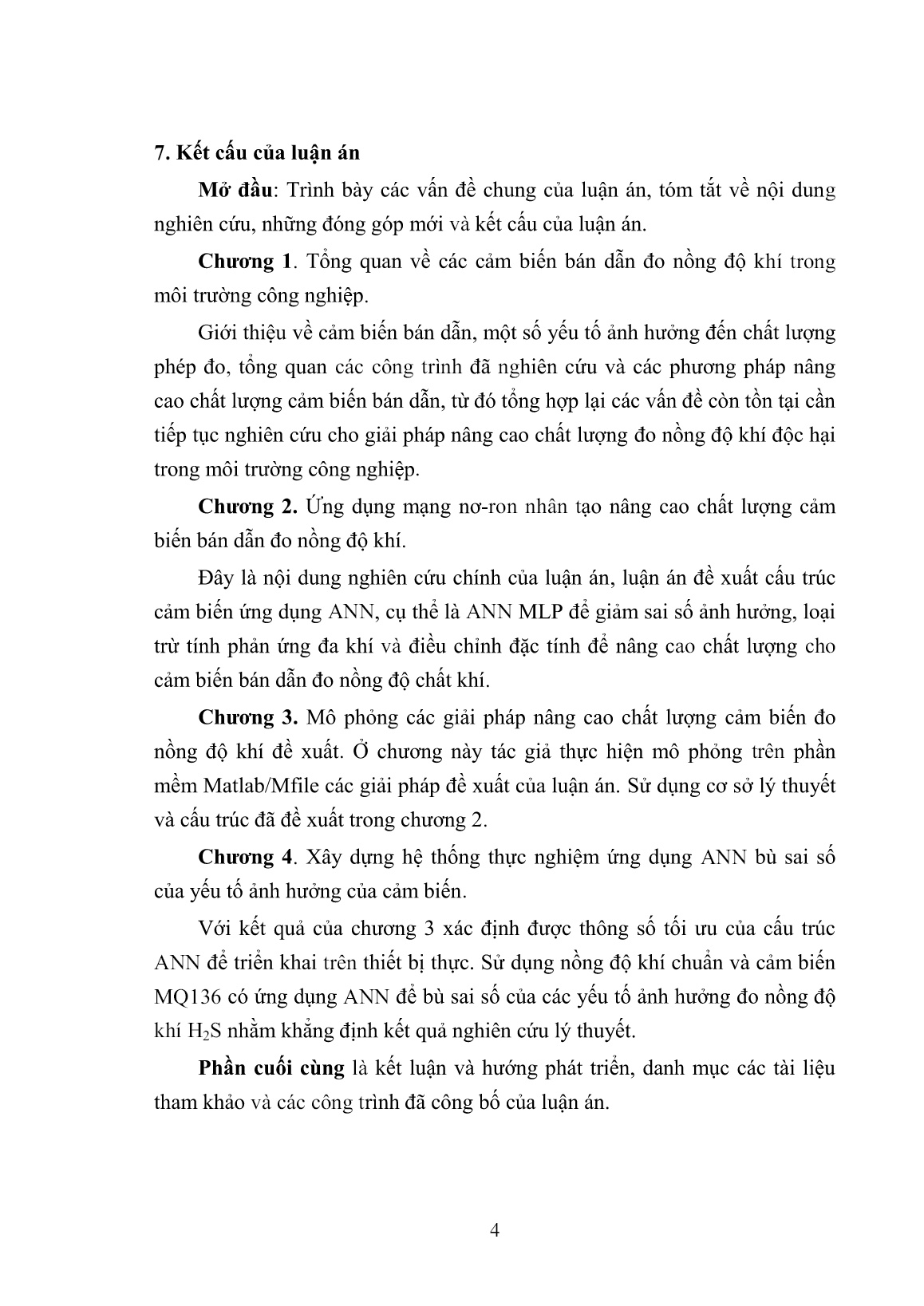 Luận án Nghiên cứu nâng cao chất lượng đo nồng độ khí độc hại trong môi trường công nghiệp dùng mạng nơ-ron trang 4