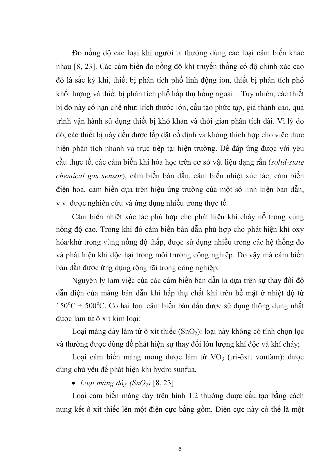 Luận án Nghiên cứu nâng cao chất lượng đo nồng độ khí độc hại trong môi trường công nghiệp dùng mạng nơ-ron trang 8