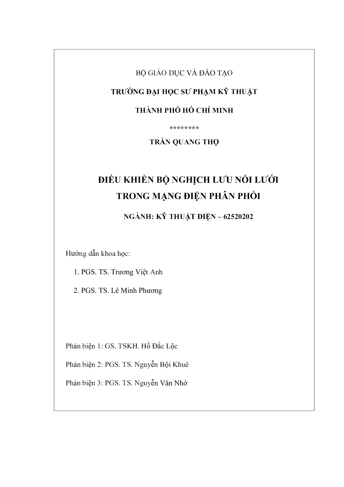 Luận án Điều khiển bộ nghịch lưu nối lưới trong mạng điện phân phối trang 2