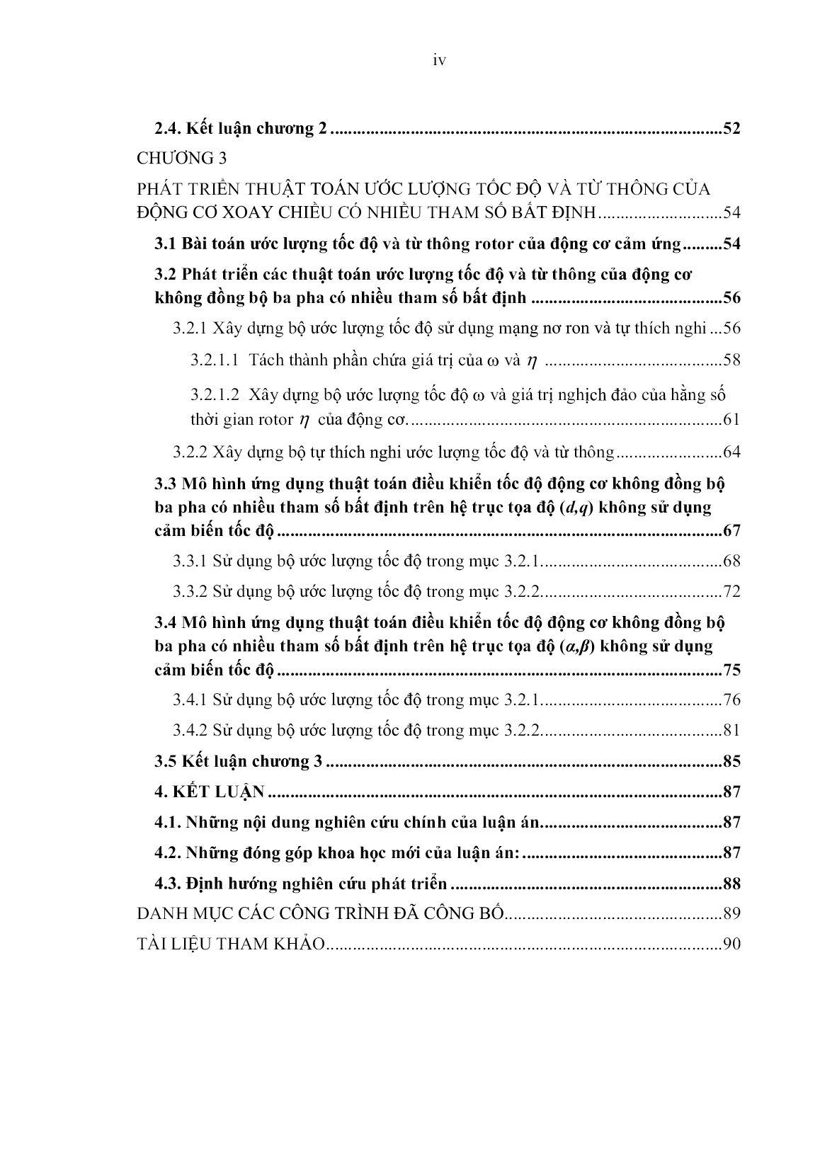 Luận án Nghiên cứu phát triển các giải thuật sử dụng mạng nơ ron cho ước lượng tham số và điều khiển động cơ xoay chiều trang 6