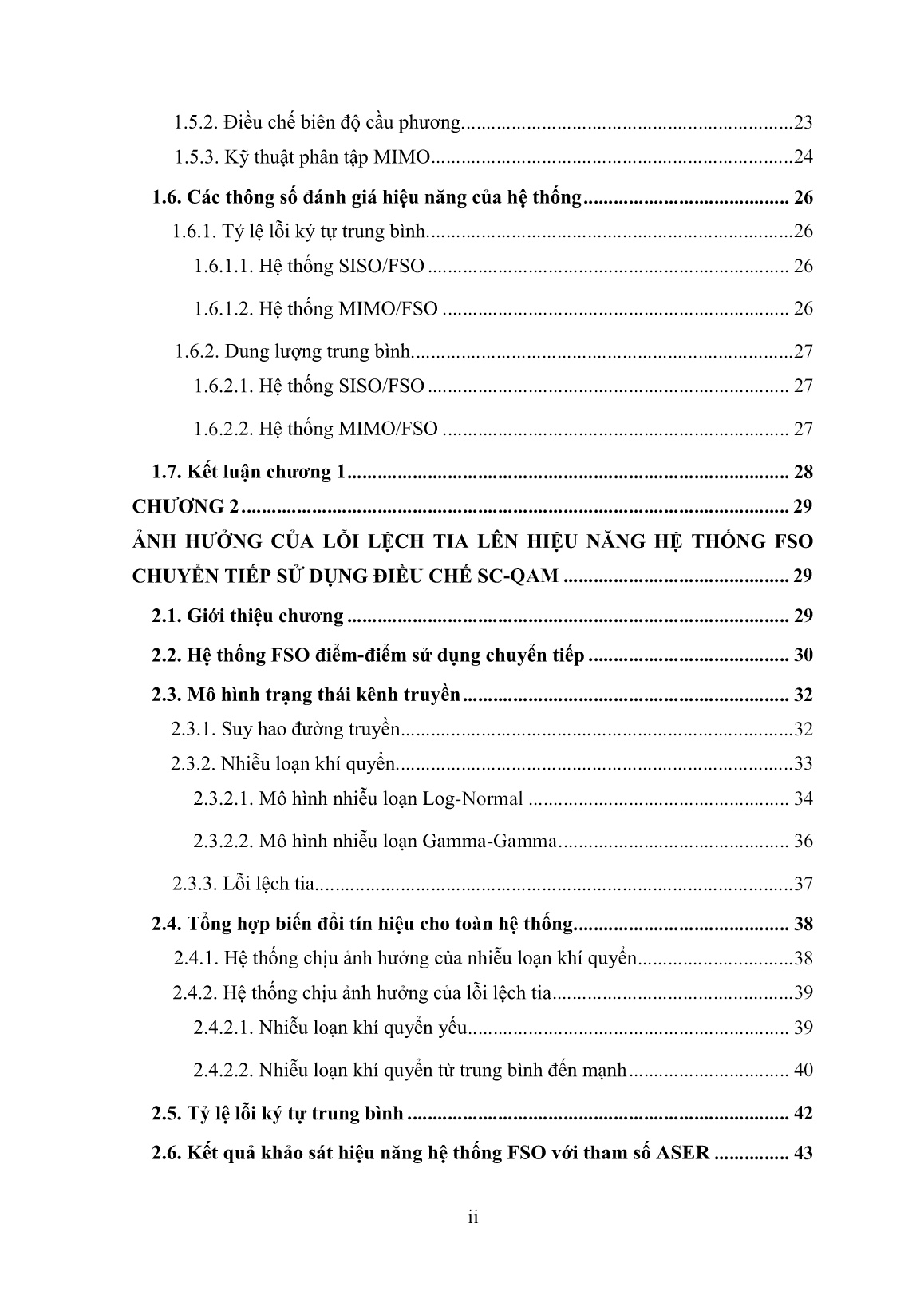 Luận án Đánh giá hiệu năng hệ thống FSO chuyển tiếp sử dụng điều chế SC-QAM dưới ảnh hưởng của lỗi lệch tia trang 6