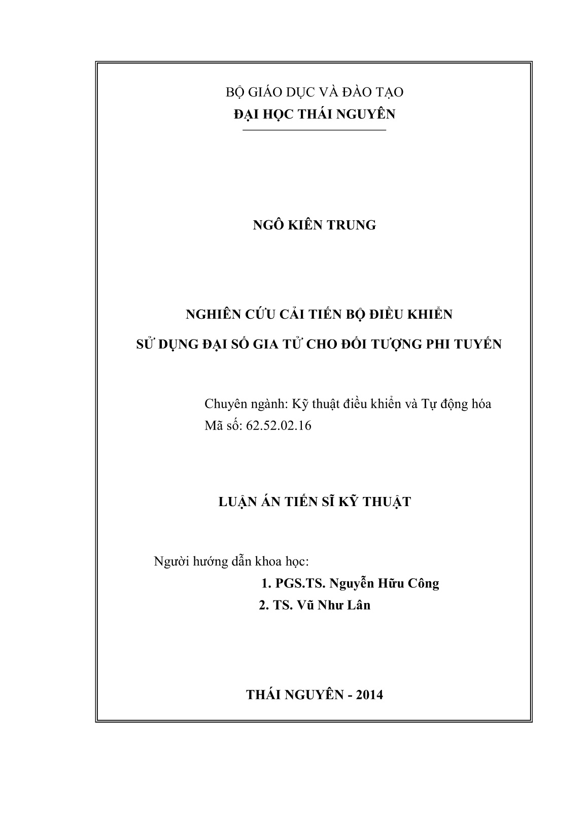 Luận án Nghiên cứu cải tiến bộ điều khiển sử dụng đại số gia tử cho đối tượng phi tuyến trang 2