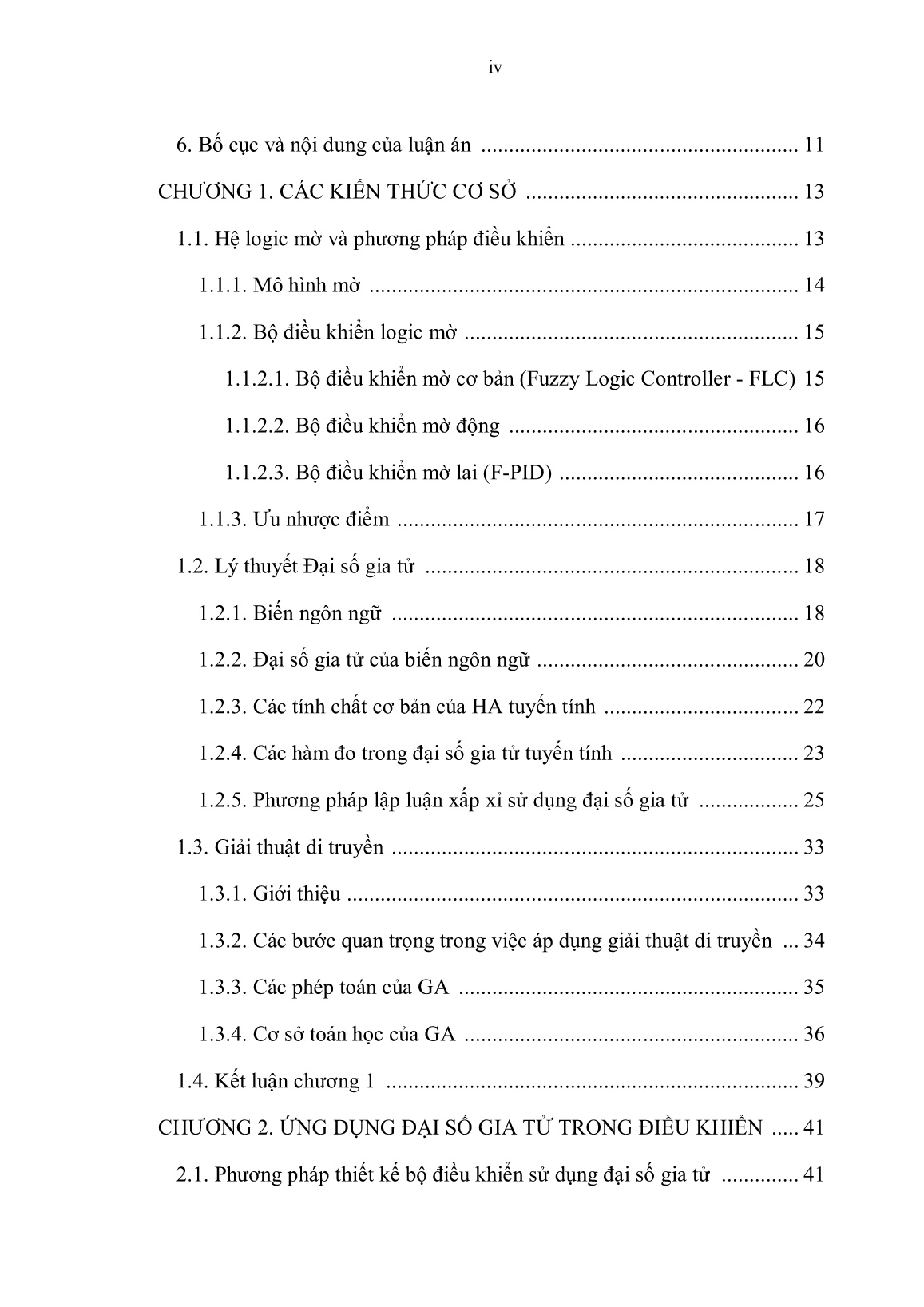 Luận án Nghiên cứu cải tiến bộ điều khiển sử dụng đại số gia tử cho đối tượng phi tuyến trang 6