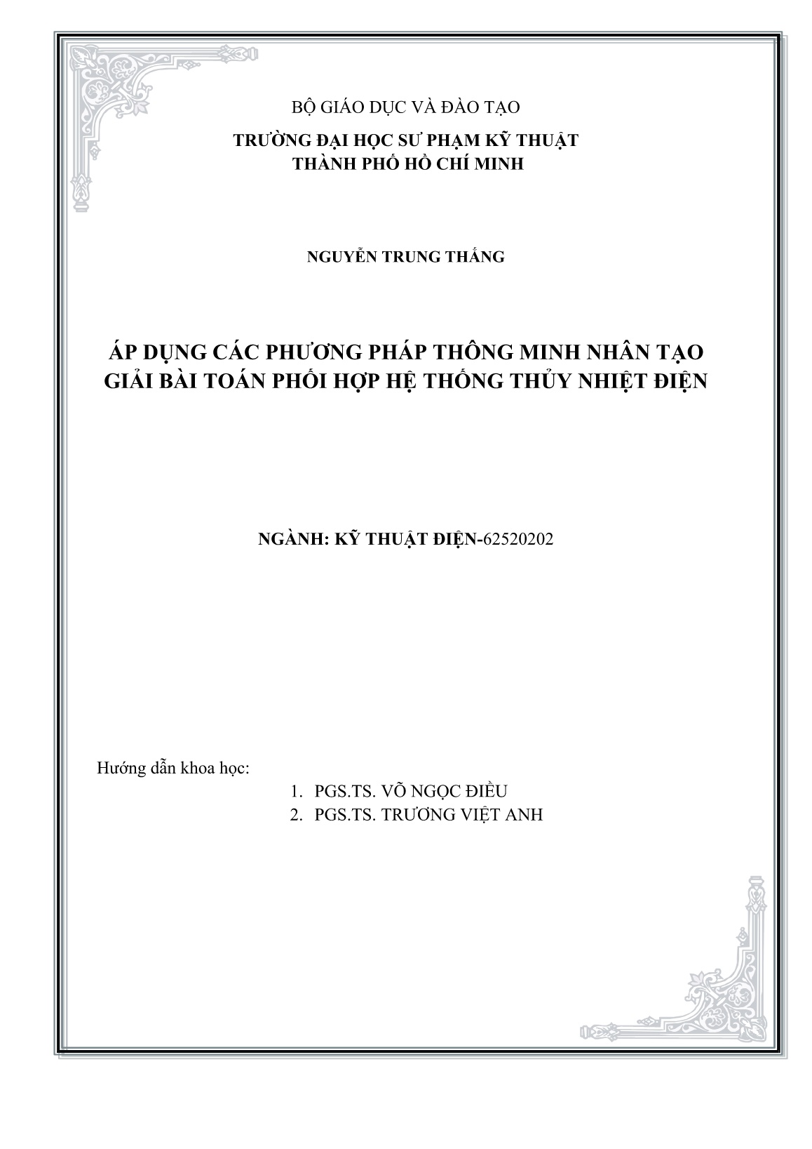 Luận án Áp dụng các phương pháp thông minh nhân tạo giải bài toán phối hợp hệ thống thủy nhiệt điện trang 2