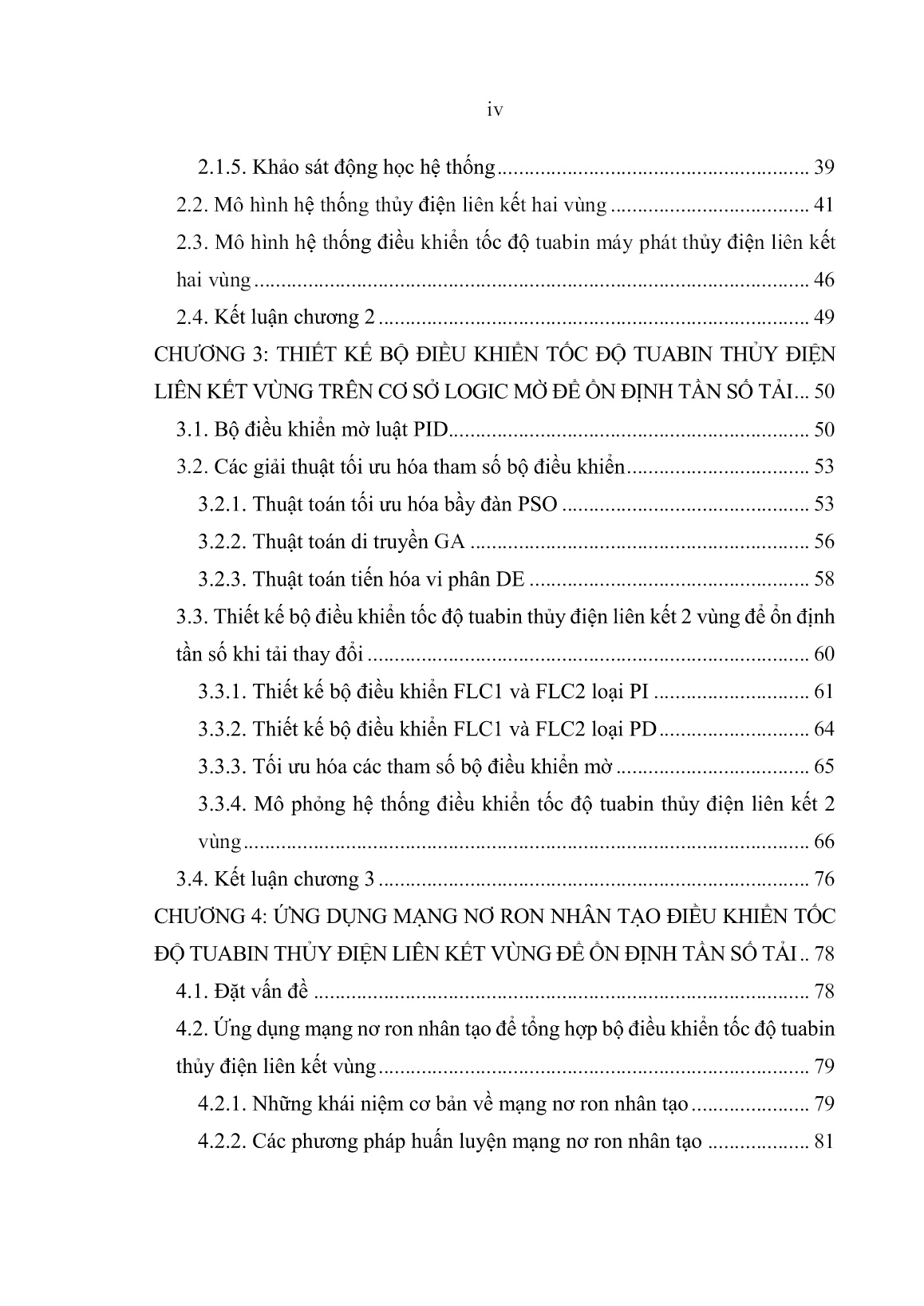 Luận án Nghiên cứu xây dựng hệ thống điều khiển tốc độ tuabin thủy điện liên kết vùng trên cơ sở logic mờ và mạng nơron nhân tạo trang 6