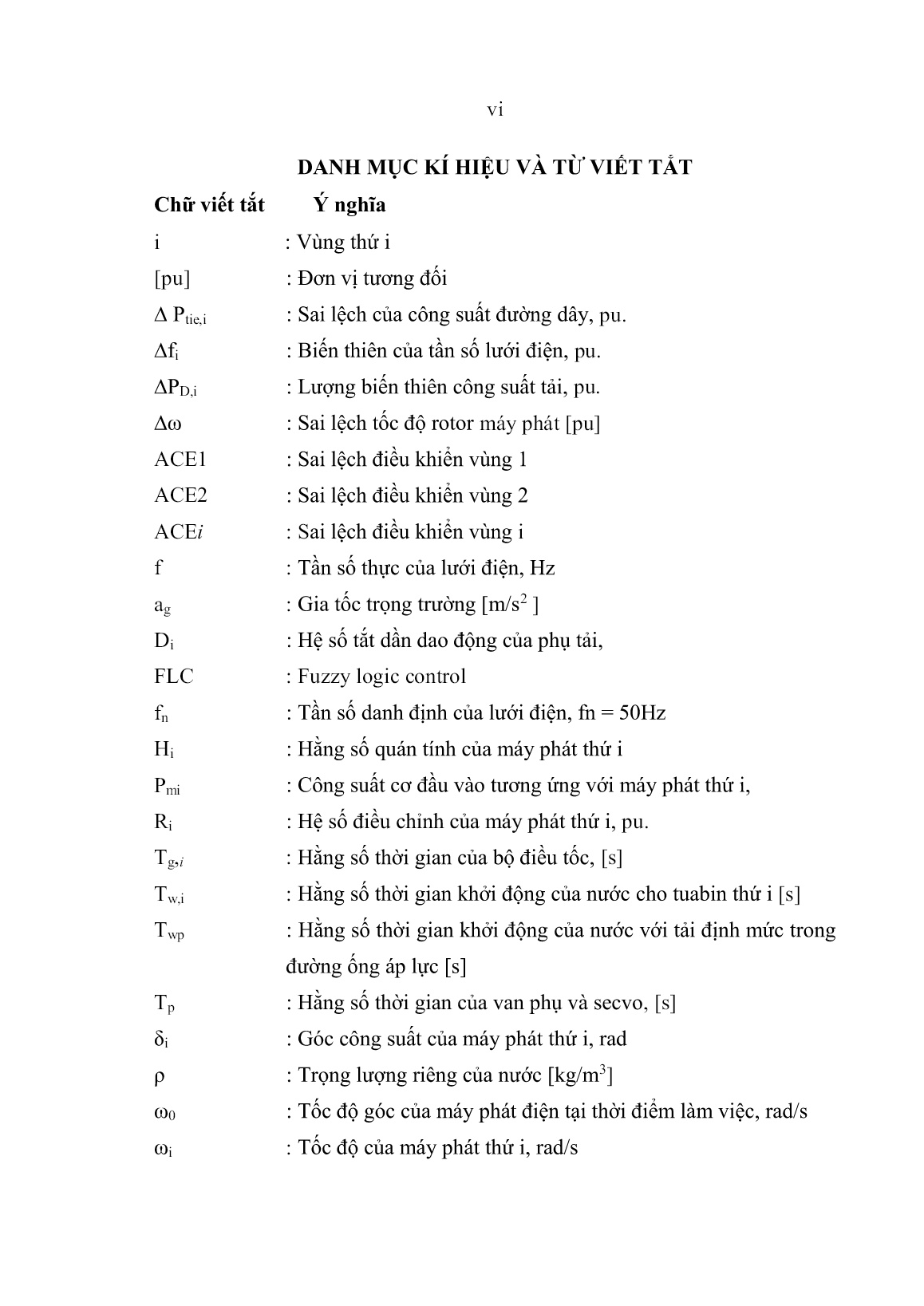 Luận án Nghiên cứu xây dựng hệ thống điều khiển tốc độ tuabin thủy điện liên kết vùng trên cơ sở logic mờ và mạng nơron nhân tạo trang 8