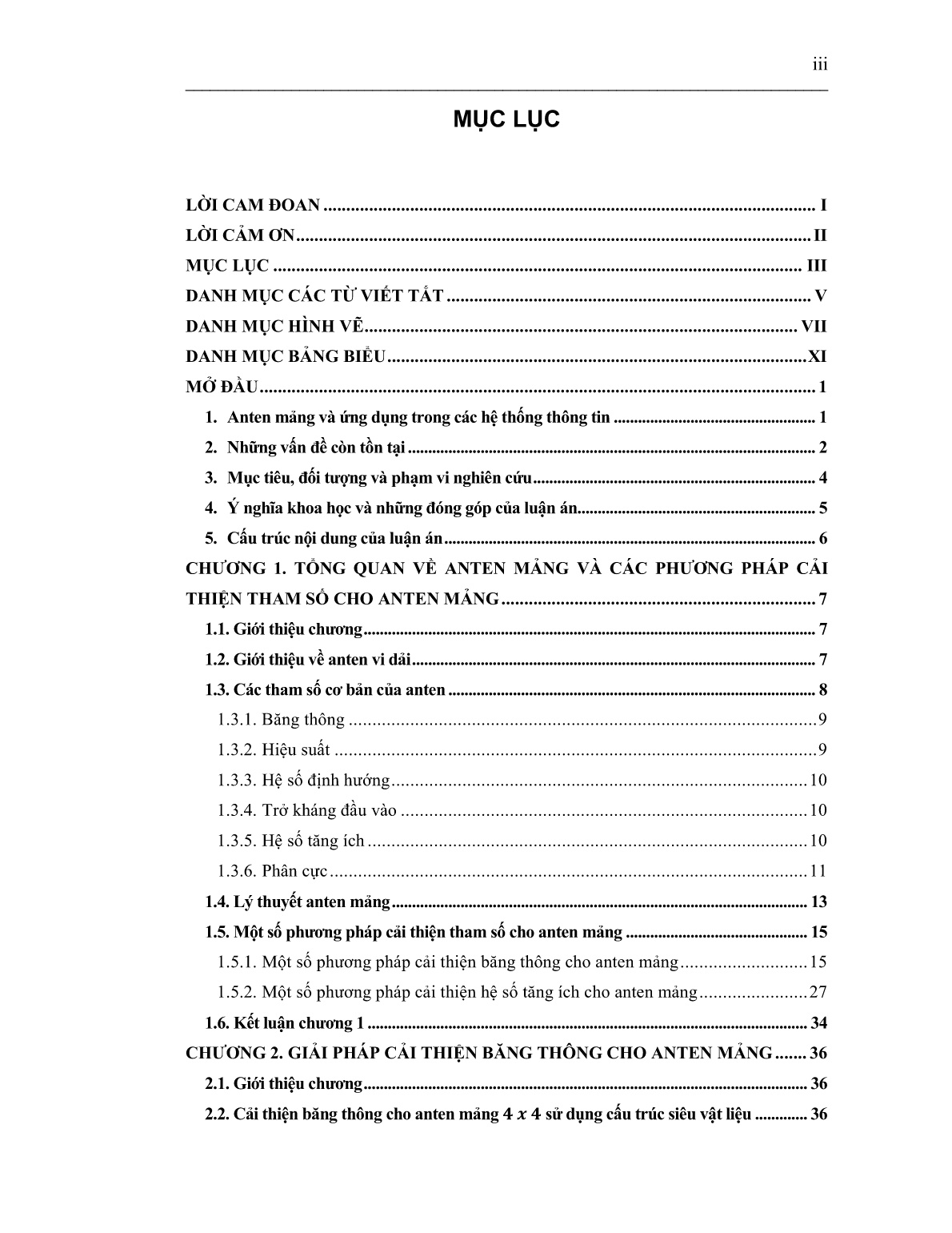 Luận án Nghiên cứu giải pháp cải thiện một số tham số của anten mảng trong hệ thống thông tin vô tuyến trang 3