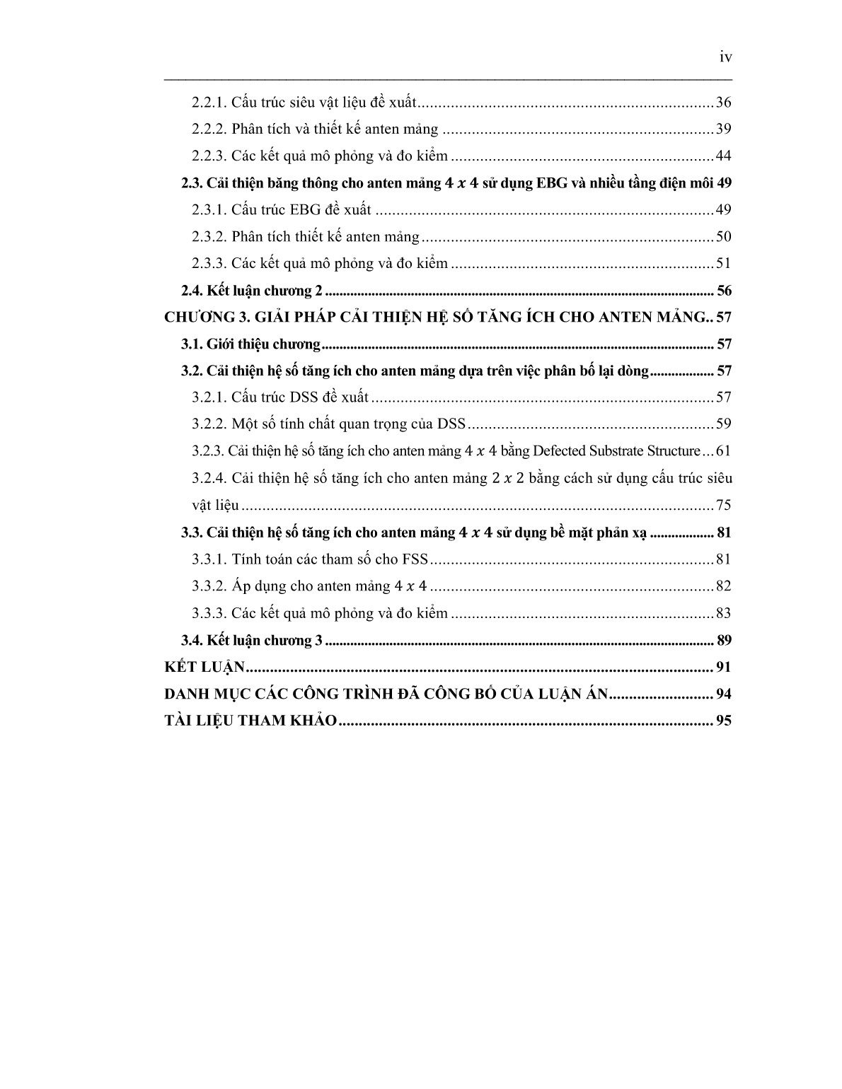 Luận án Nghiên cứu giải pháp cải thiện một số tham số của anten mảng trong hệ thống thông tin vô tuyến trang 4