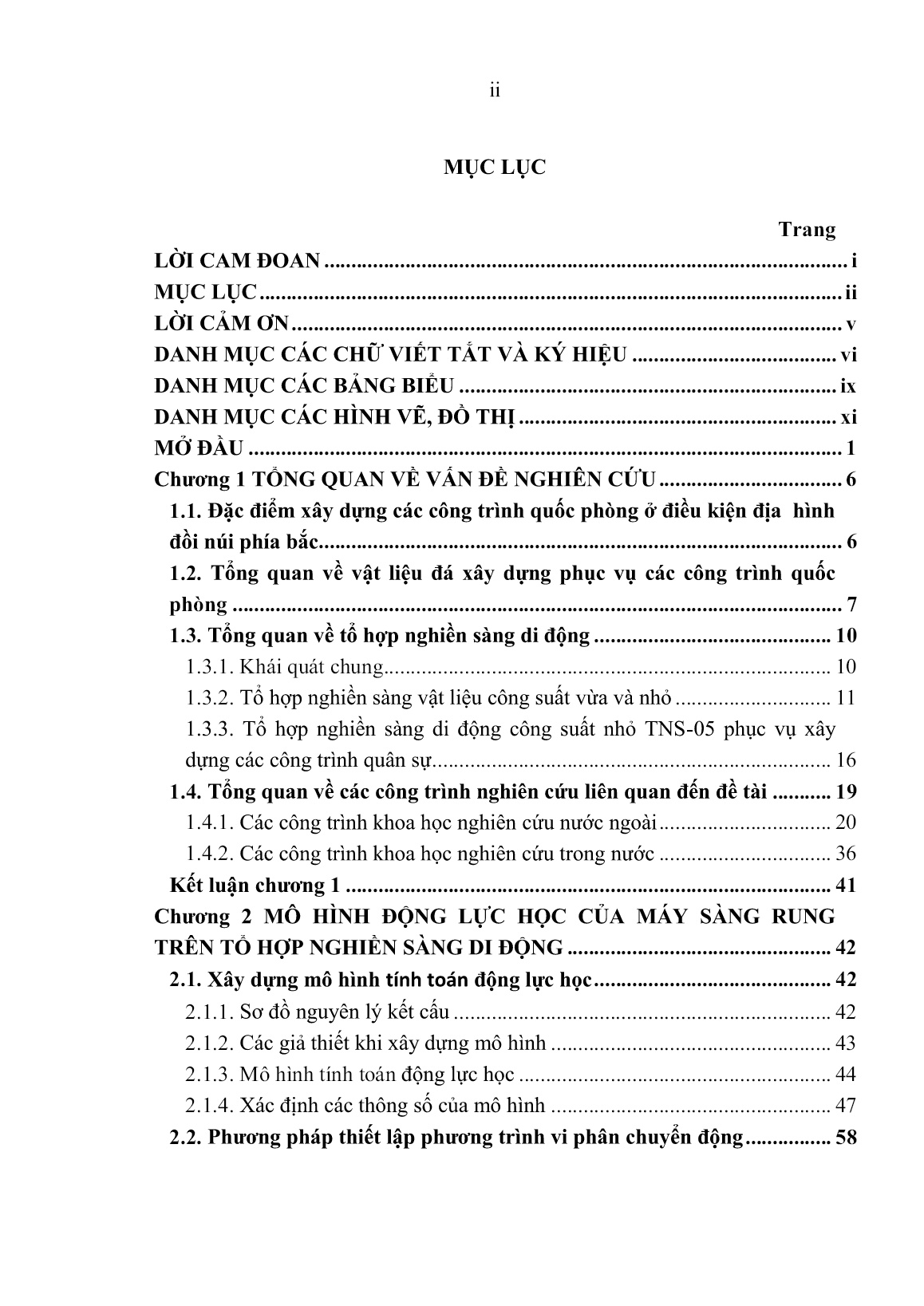 Luận án Nghiên cứu xác định một số thông số hợp lý của máy sàng rung vô hướng trên tổ hợp nghiền sàng di động trang 4