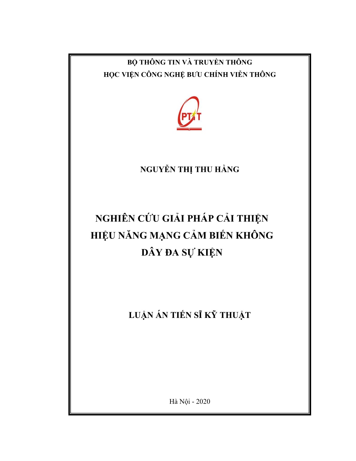 Luận án Nghiên cứu giải pháp cải thiện hiệu năng mạng cảm biến không dây đa sự kiện trang 1