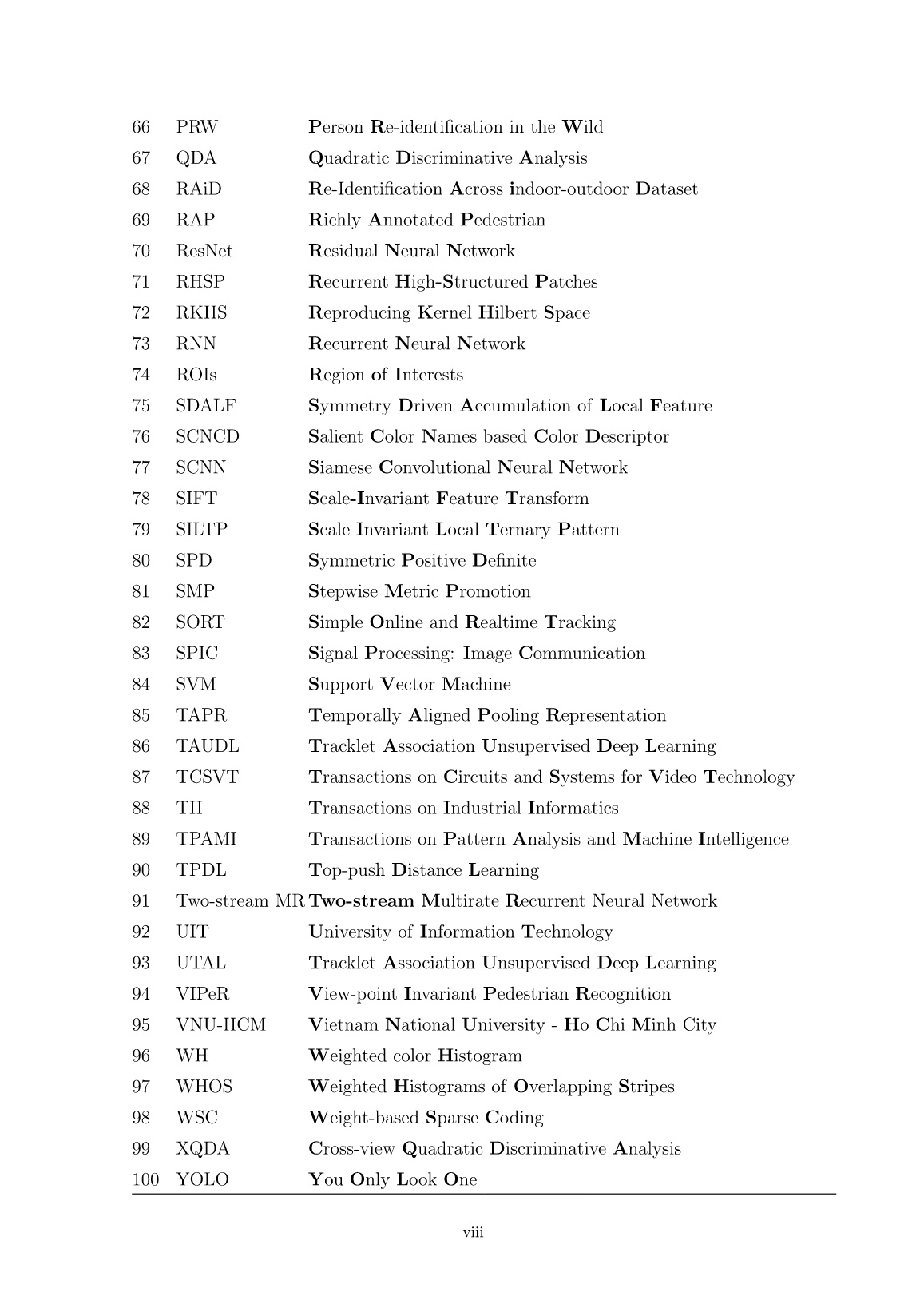 Luận án Person re-identification in a surveillance camera network trang 10