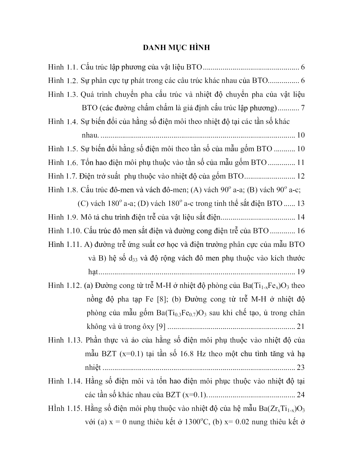 Luận án Chế tạo vật liệu sắt điện không chứa chì nền BaTiO3 và nghiên cứu tính chất điện môi, áp điện của chúng trang 10