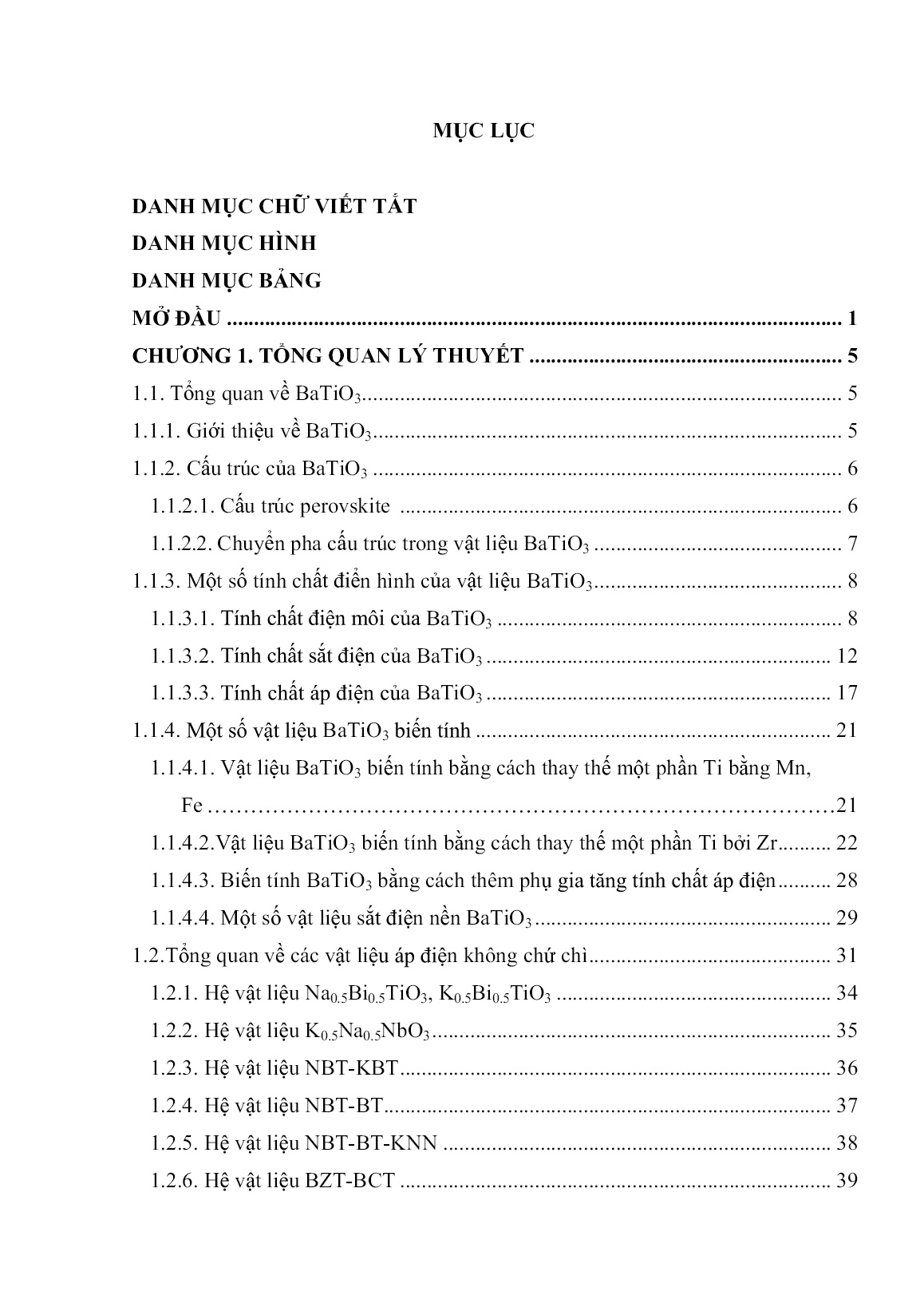 Luận án Chế tạo vật liệu sắt điện không chứa chì nền BaTiO3 và nghiên cứu tính chất điện môi, áp điện của chúng trang 7