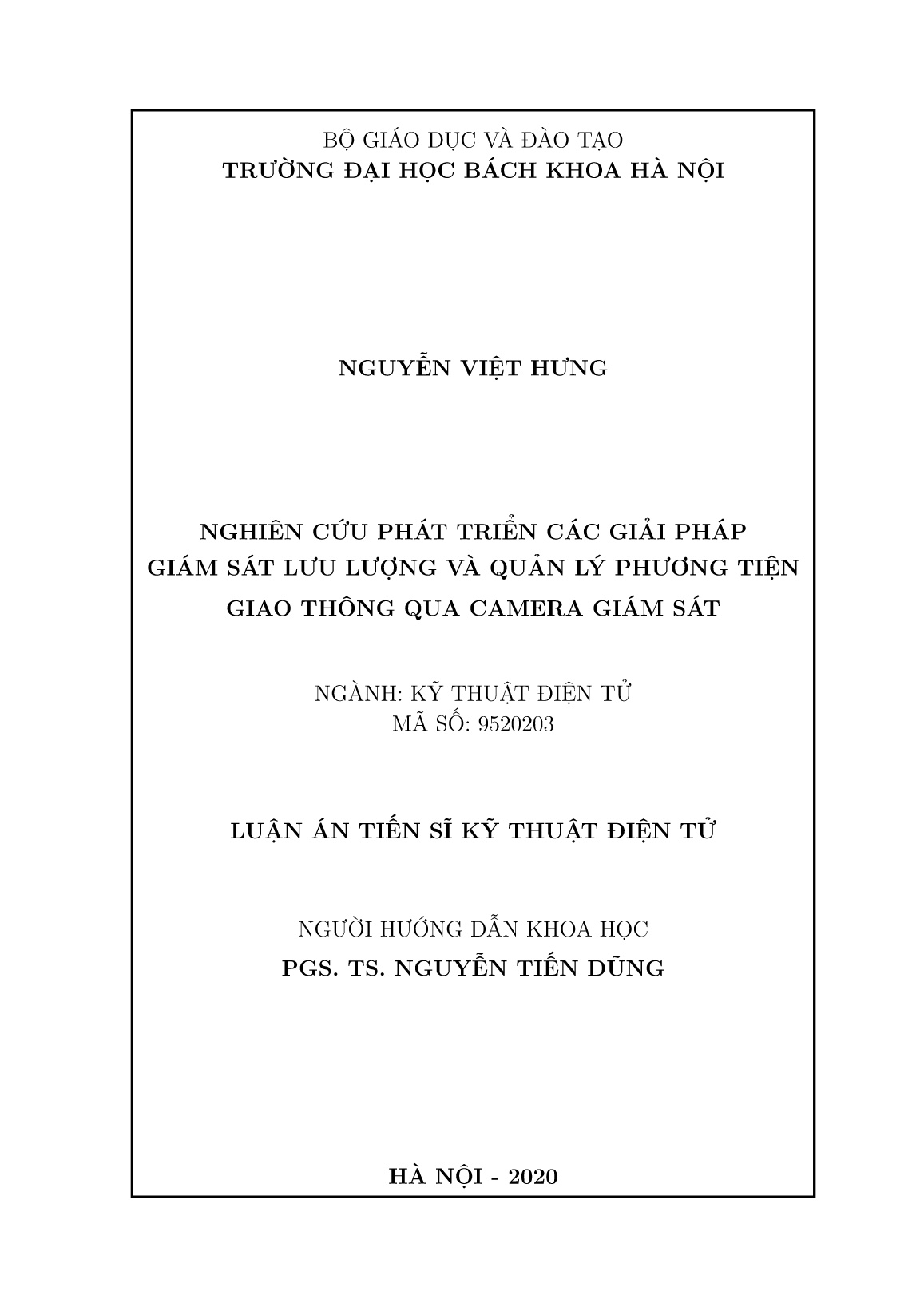 Luận án Nghiên cứu phát triển các giải pháp giám sát lưu lượng và quản lý phương tiện giao thông qua camera giám sát trang 2