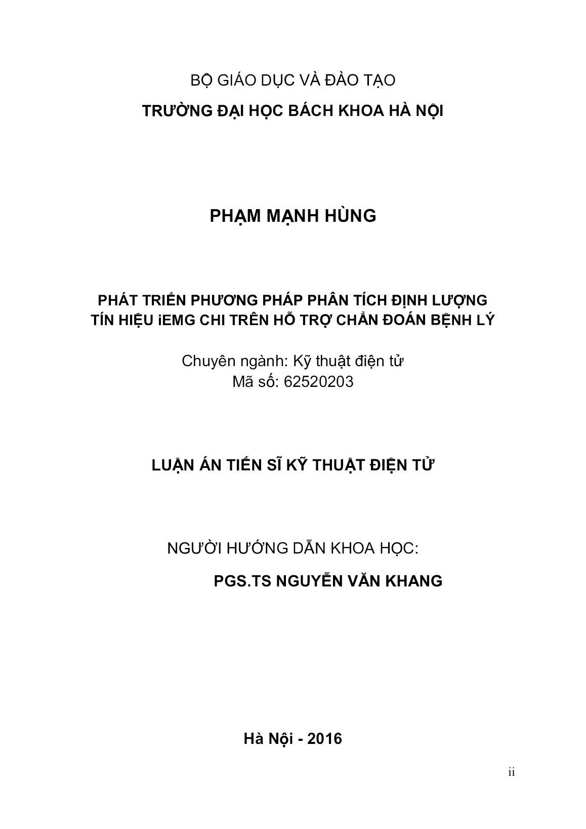 Luận án Phát triển phương pháp phân tích định lượng tín hiệu IEMG chi trên hỗ trợ chẩn đoán bệnh lý trang 2