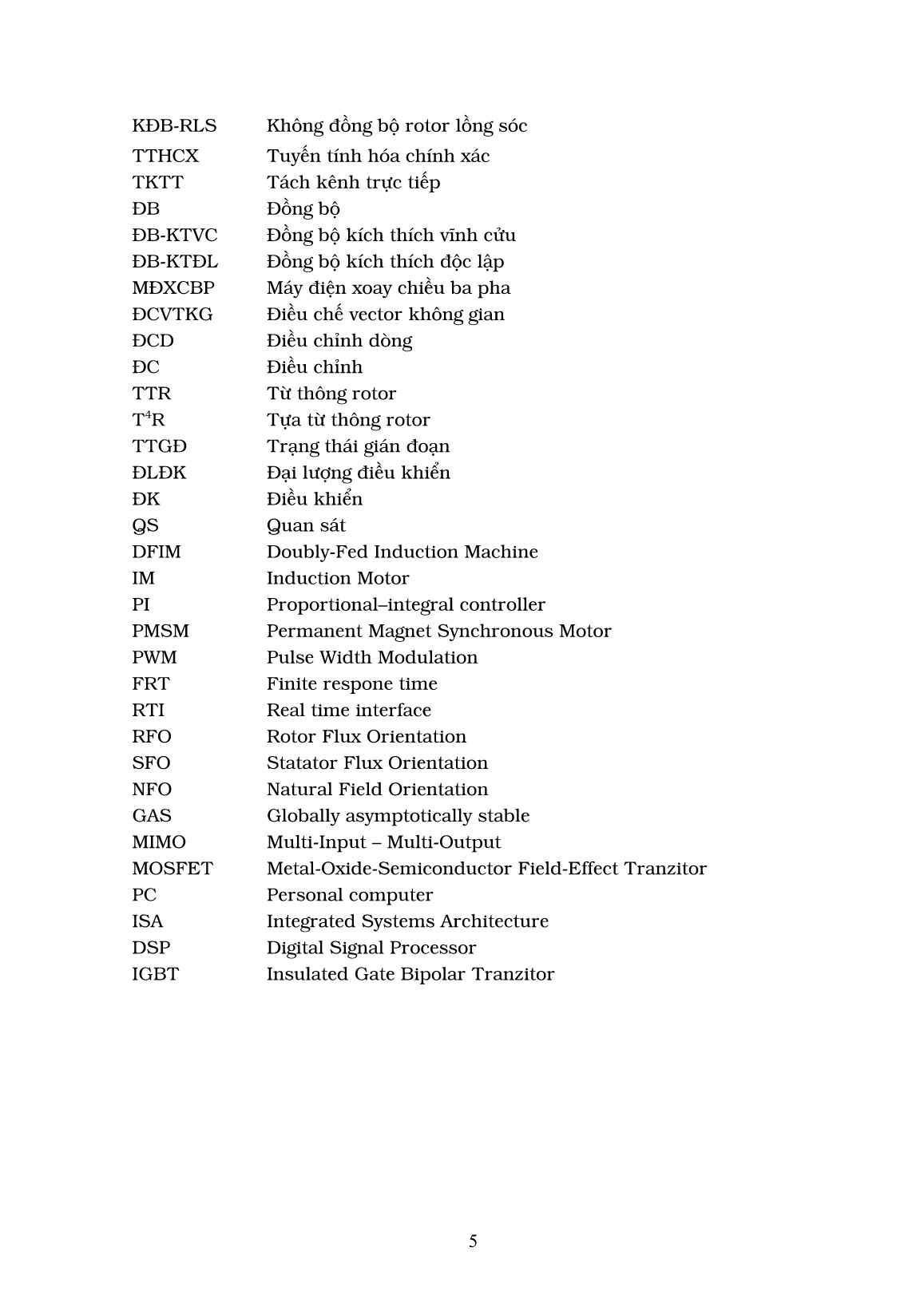 Luận án Điều khiển vector phi tuyến cho máy điện xoay chiều ba pha trong điều kiện thời gian thực trang 9