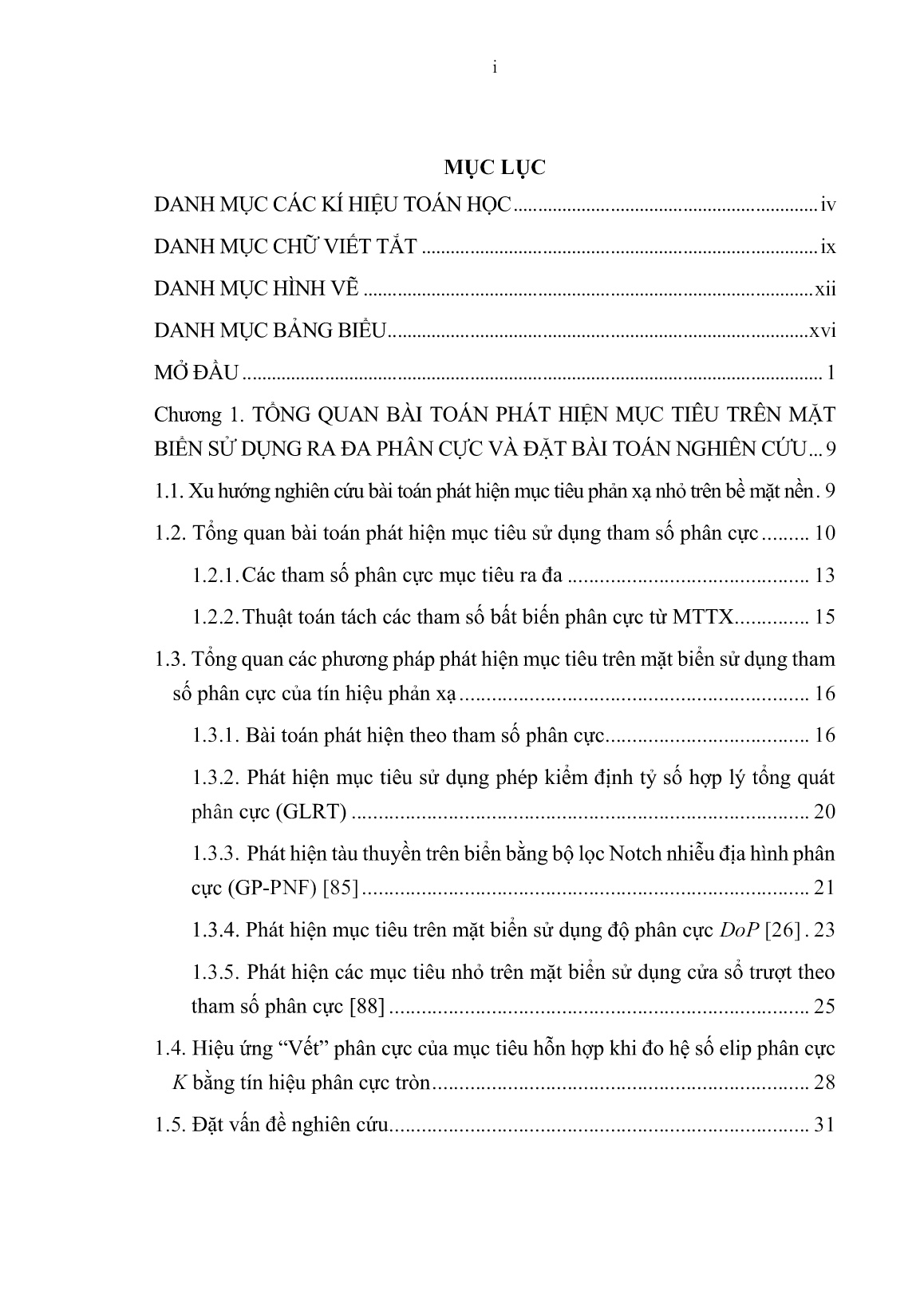 Luận án Nâng cao chất lượng phát hiện các vật thể nhỏ trên mặt biển sử dụng ra đa phân cực trang 3