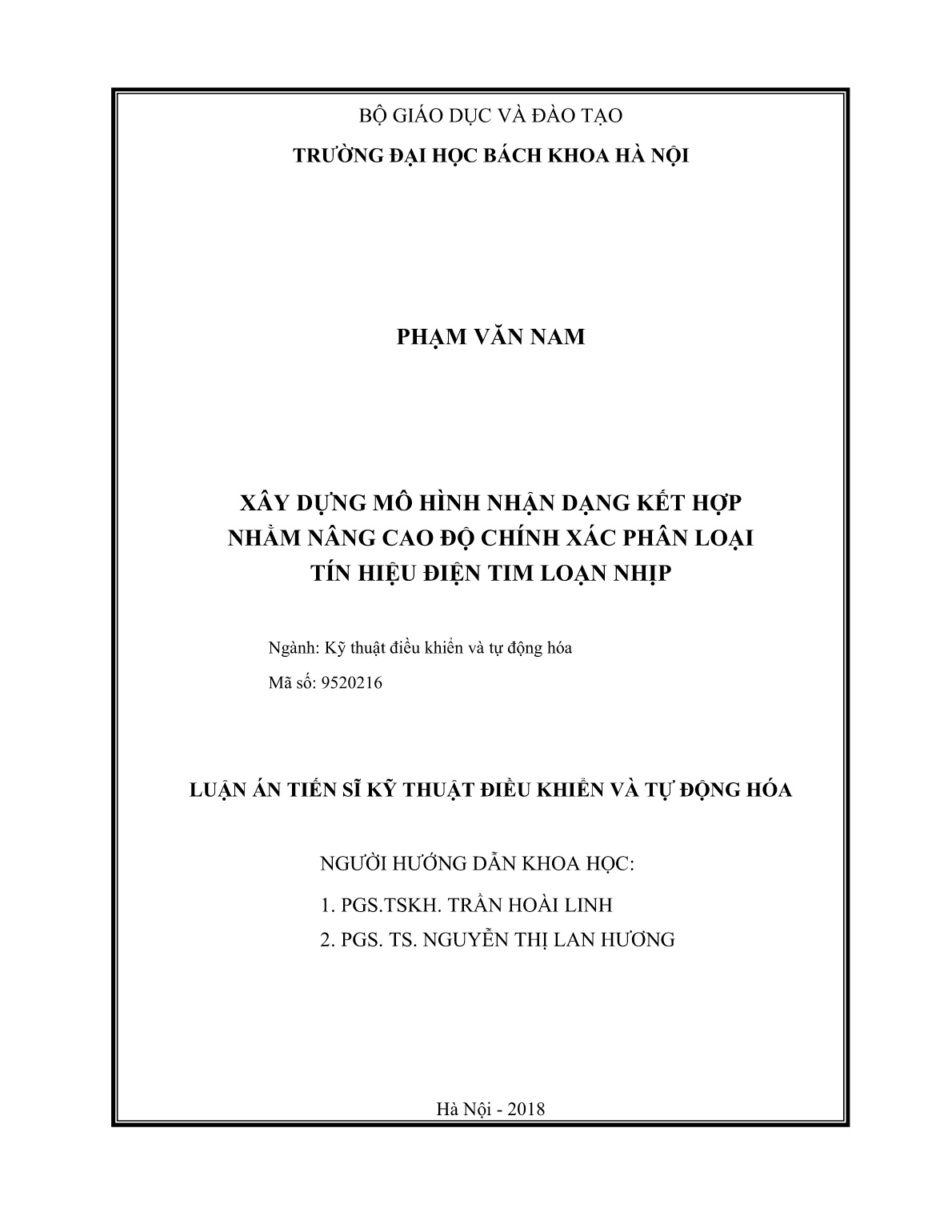 Luận án Xây dựng mô hình nhận dạng kết hợp nhằm nâng cao độ chính xác phân loại tín hiệu điện tim loạn nhịp trang 2