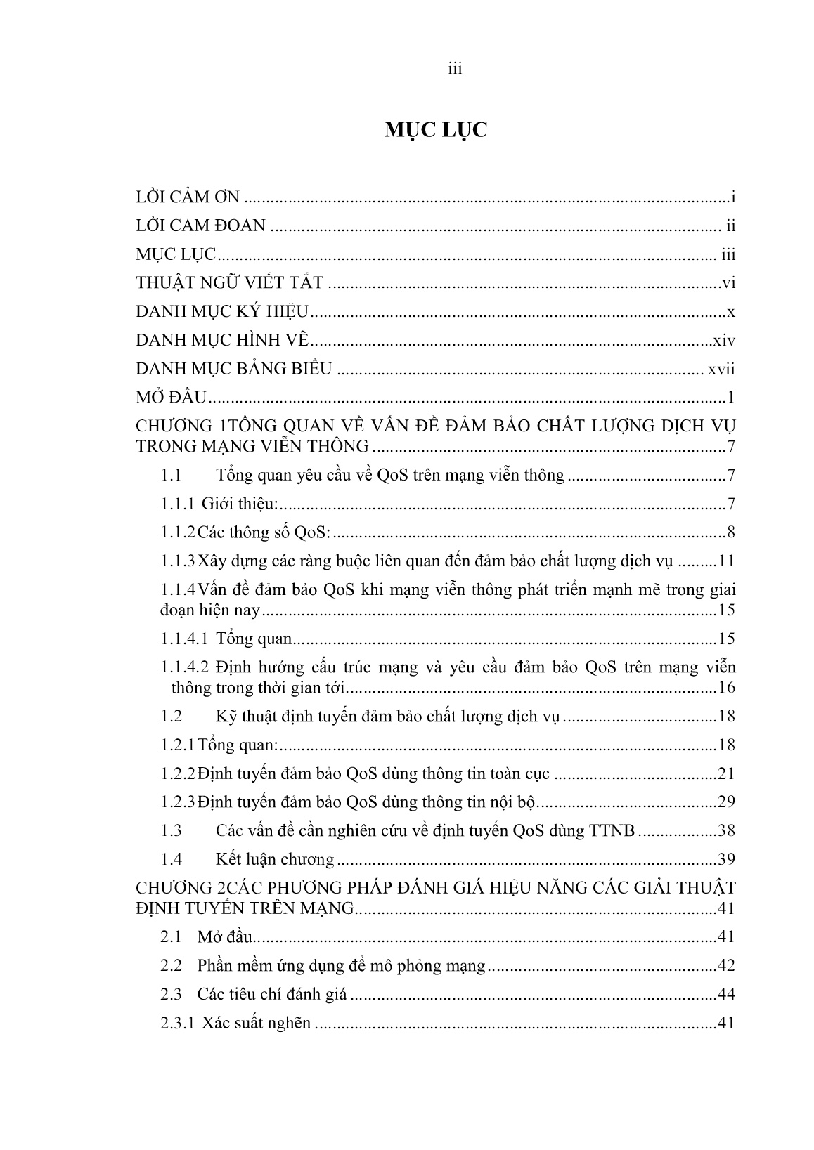 Luận án Nghiên cứu các giải pháp đảm bảo chất lượng mạng sử dụng kỹ thuật định tuyến trang 3