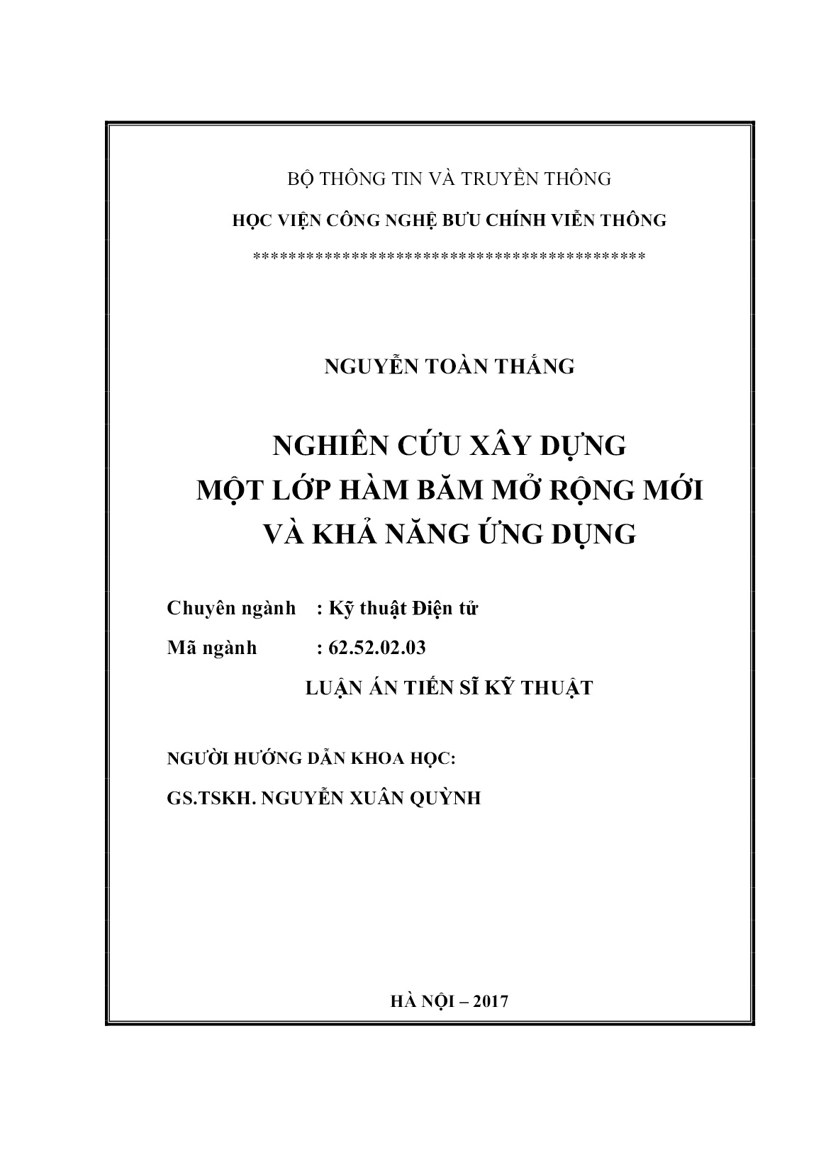 Luận án Nghiên cứu xây dựng một lớp hàm băm mở rộng mới và khả năng ứng dụng trang 2