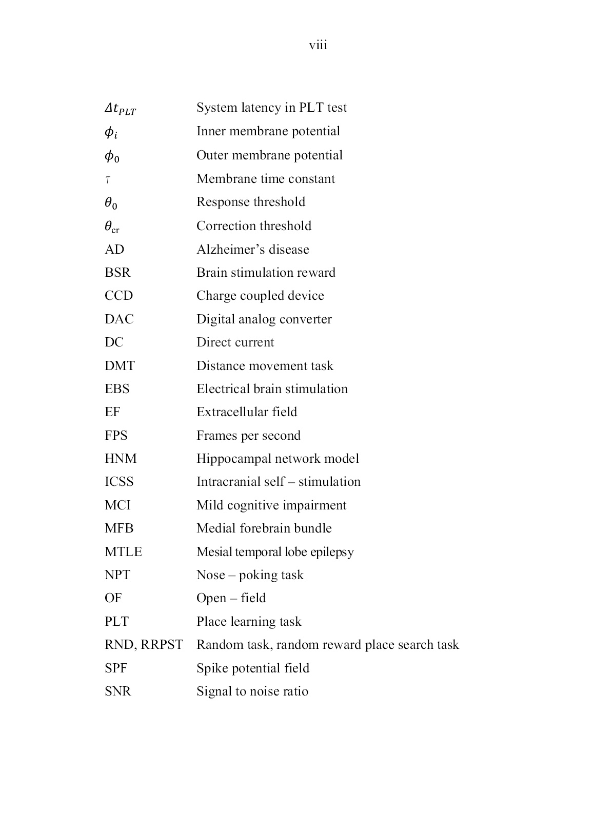 Luận án Research on establishing the neural stimulation system and apply for evaluating the spatial response of hippocampal place neurons trang 10